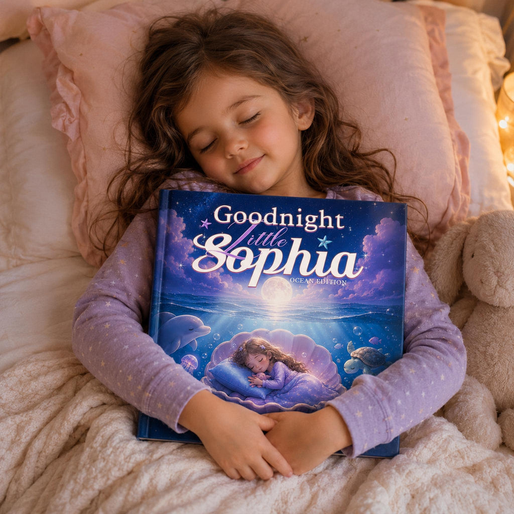 Personalized Ocean Bedtime Story Book, Custom Name Baby Book