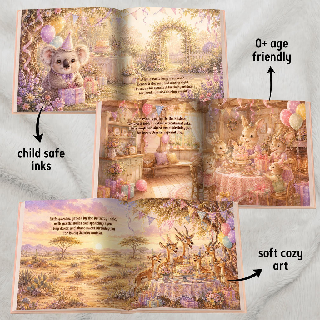 Personalized 1st Birthday Book, Safari Animal Story Keepsake Gift