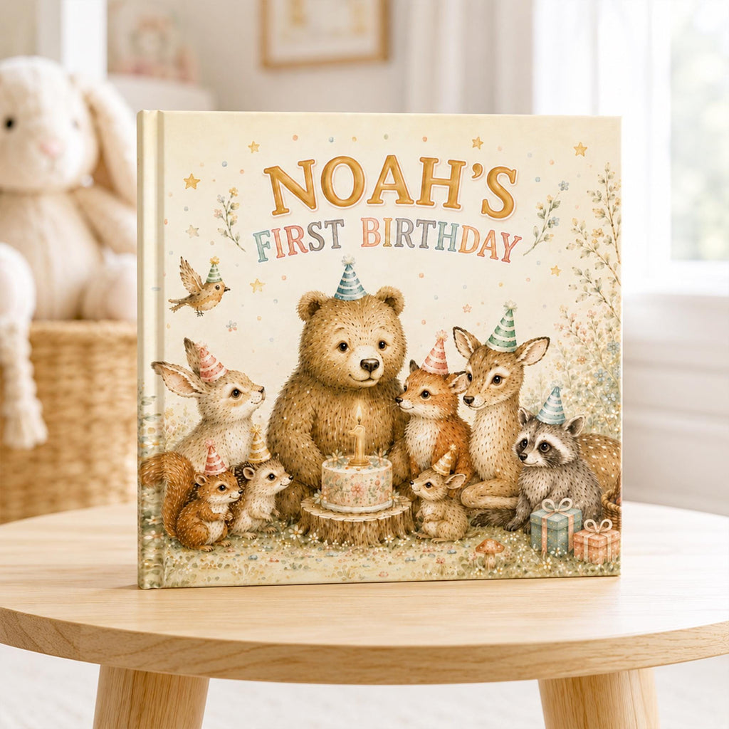Personalized First Birthday Woodland Story Book