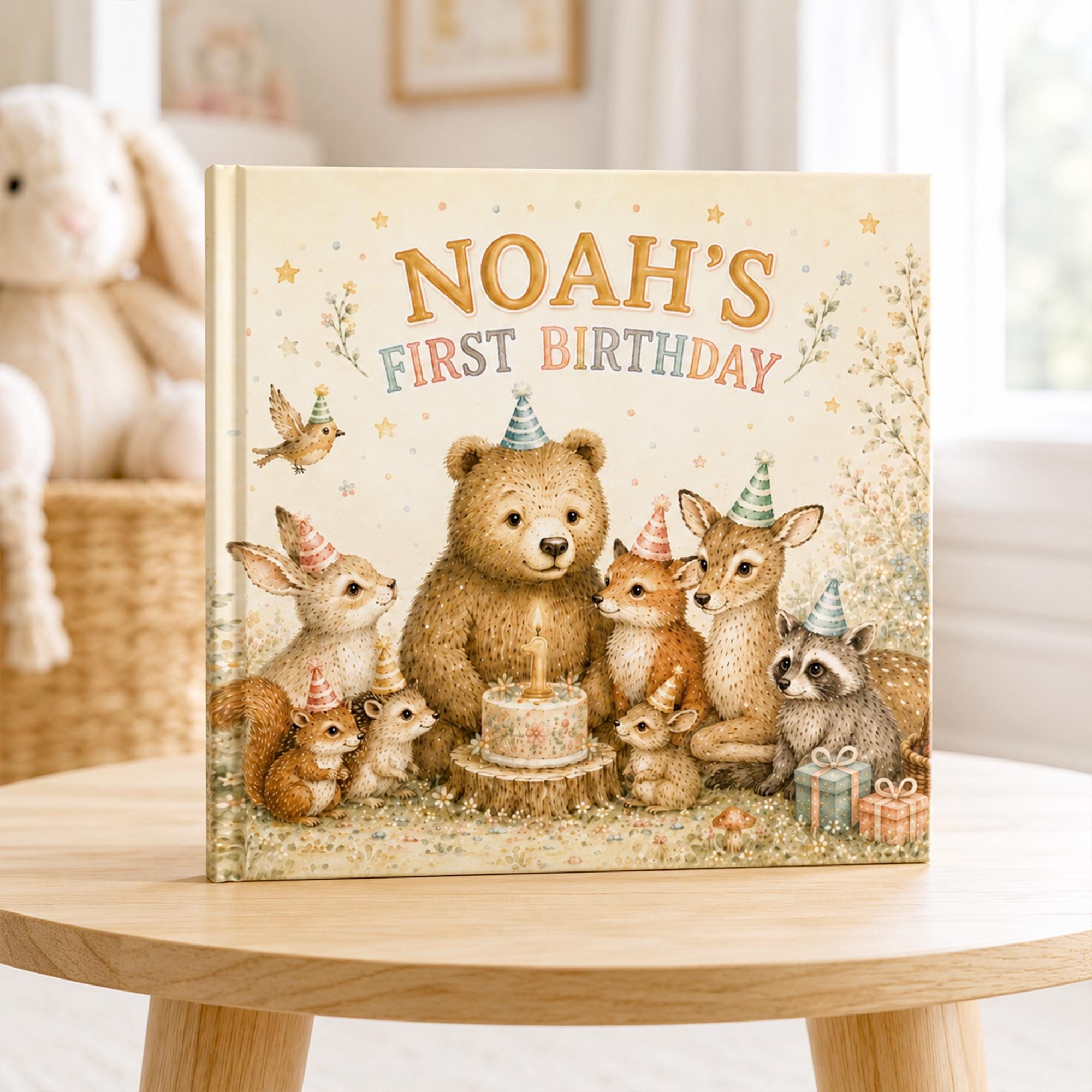 Personalized First Birthday Woodland Story Book
