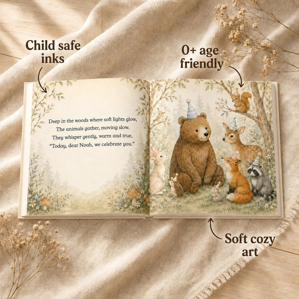 Personalized First Birthday Woodland Story Book