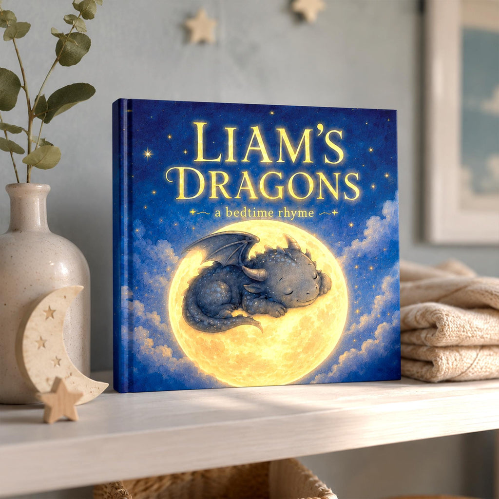Personalized Dragon Storybook, Custom Name Bedtime Book for Baby, Dragon Theme Baby Keepsake, Fantasy Nursery Decor Gift, Baby Shower Gift
