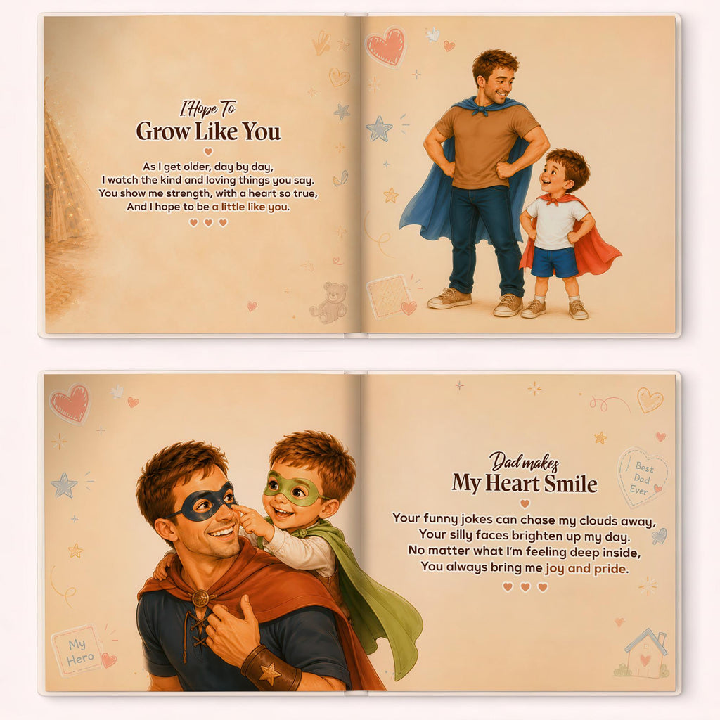 Personalized Best Dad Book, Custom Photo Story Book for Dad and Child, Father’s Day Gift, Daddy Keepsake, Baby Shower Gift