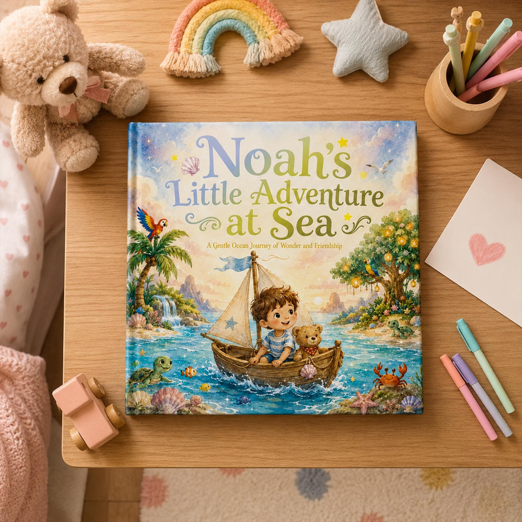 Personalised Kids Book - Little Adventure at Sea! Custom Story for Child, Birthday Gift, Watercolor Book, Christmas Gift