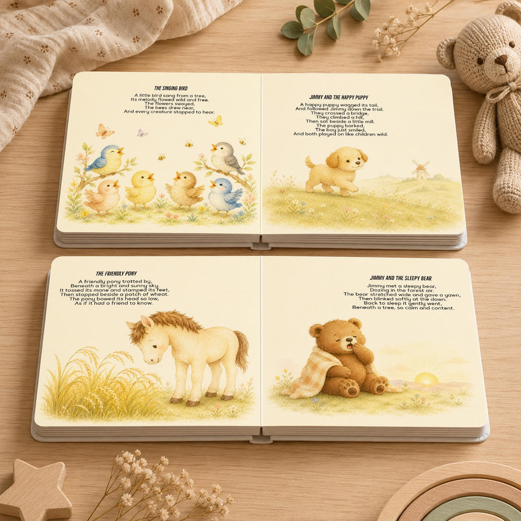 Personalized Baby Name Storybook, Nursery Rhymes Keepsake Book, Baby Shower Gift for Boy or Girl, First Birthday Gift