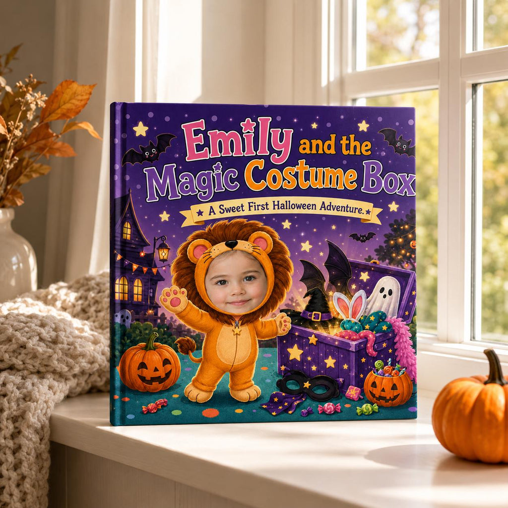 Personalized Halloween Costume Story Book for Kids, Custom Name Bedtime Adventure, Soft Lullaby & Gentle Rhyme