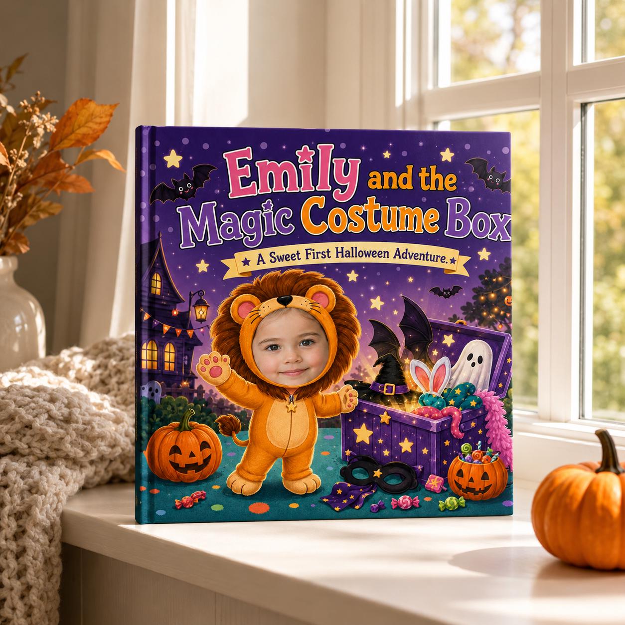 Personalized Halloween Costume Story Book for Kids, Custom Name Bedtime Adventure, Soft Lullaby & Gentle Rhyme