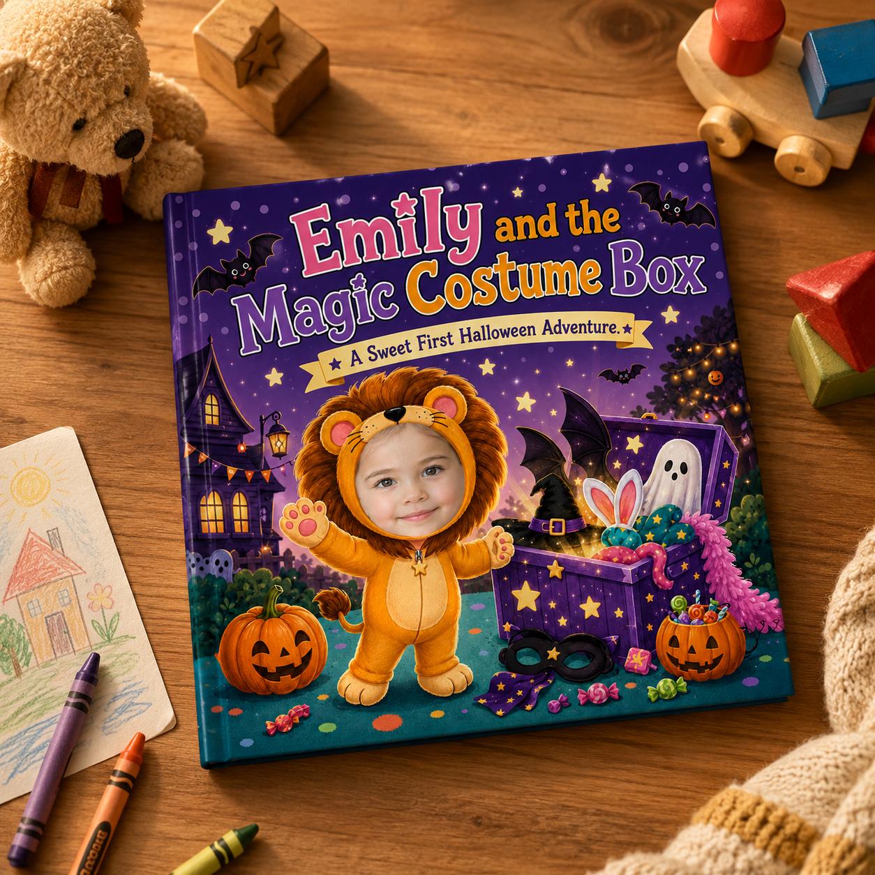 Personalized Halloween Costume Story Book for Kids, Custom Name Bedtime Adventure, Soft Lullaby & Gentle Rhyme