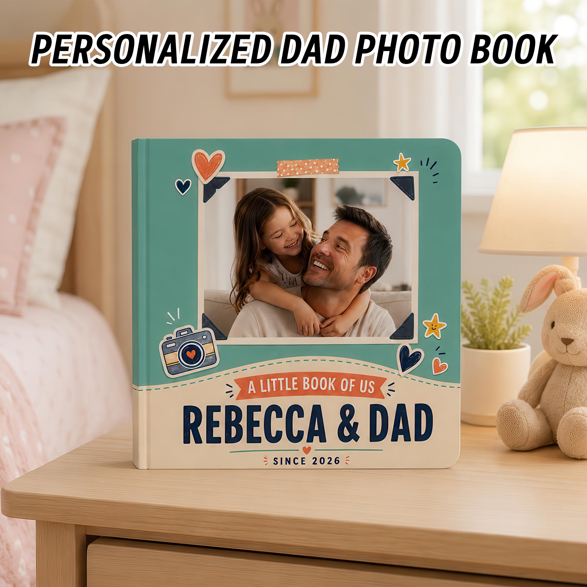 Personalized Toddler Photo Board Book for Dad, Custom Keepsake Gift From Daughter, Sentimental Father’s Day Present