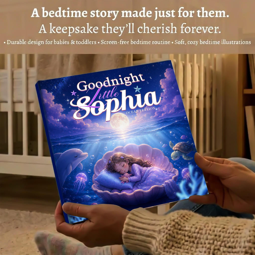 Personalized Ocean Bedtime Story Book, Custom Name Baby Book