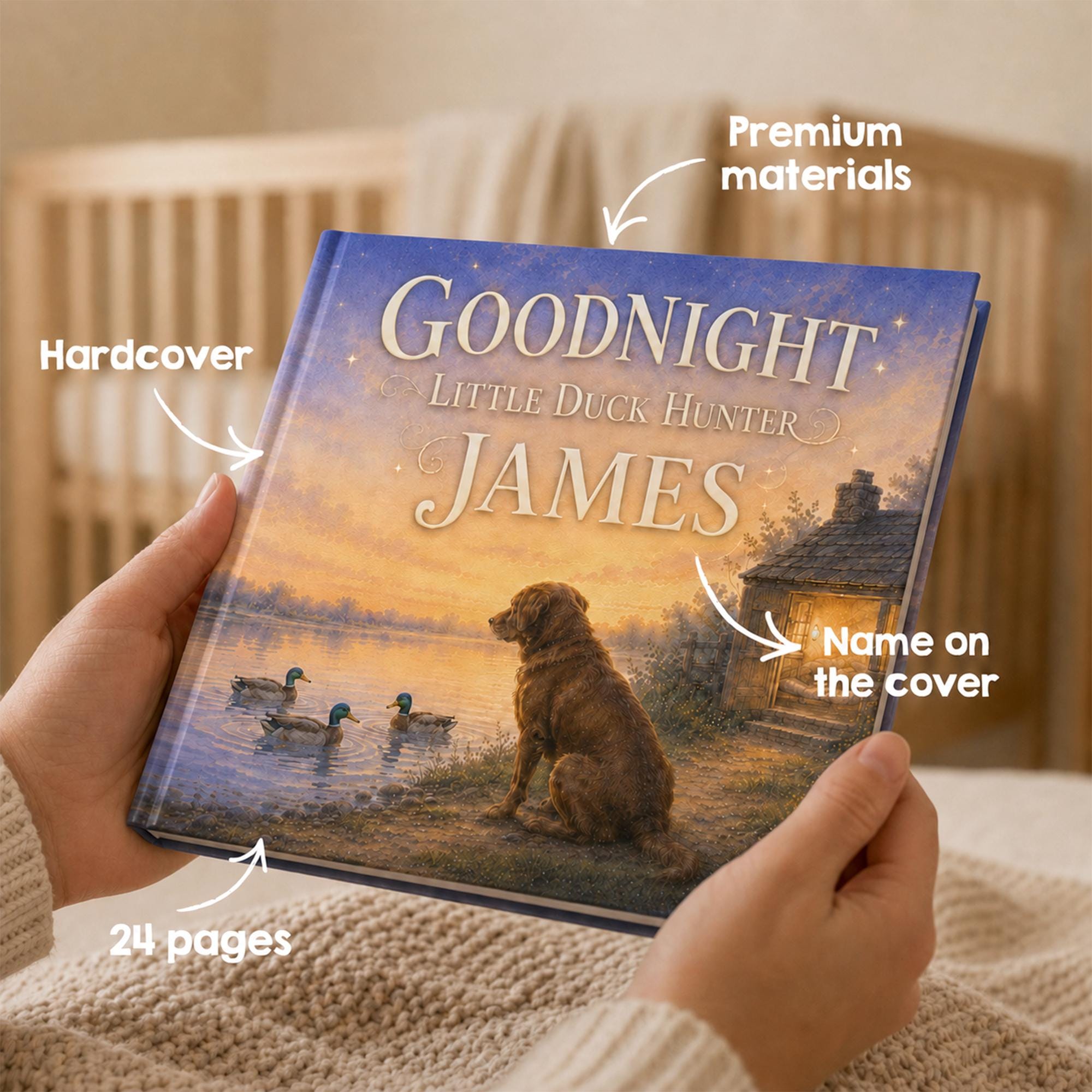 Personalized Duck Hunter Bedtime Book for Baby Boys