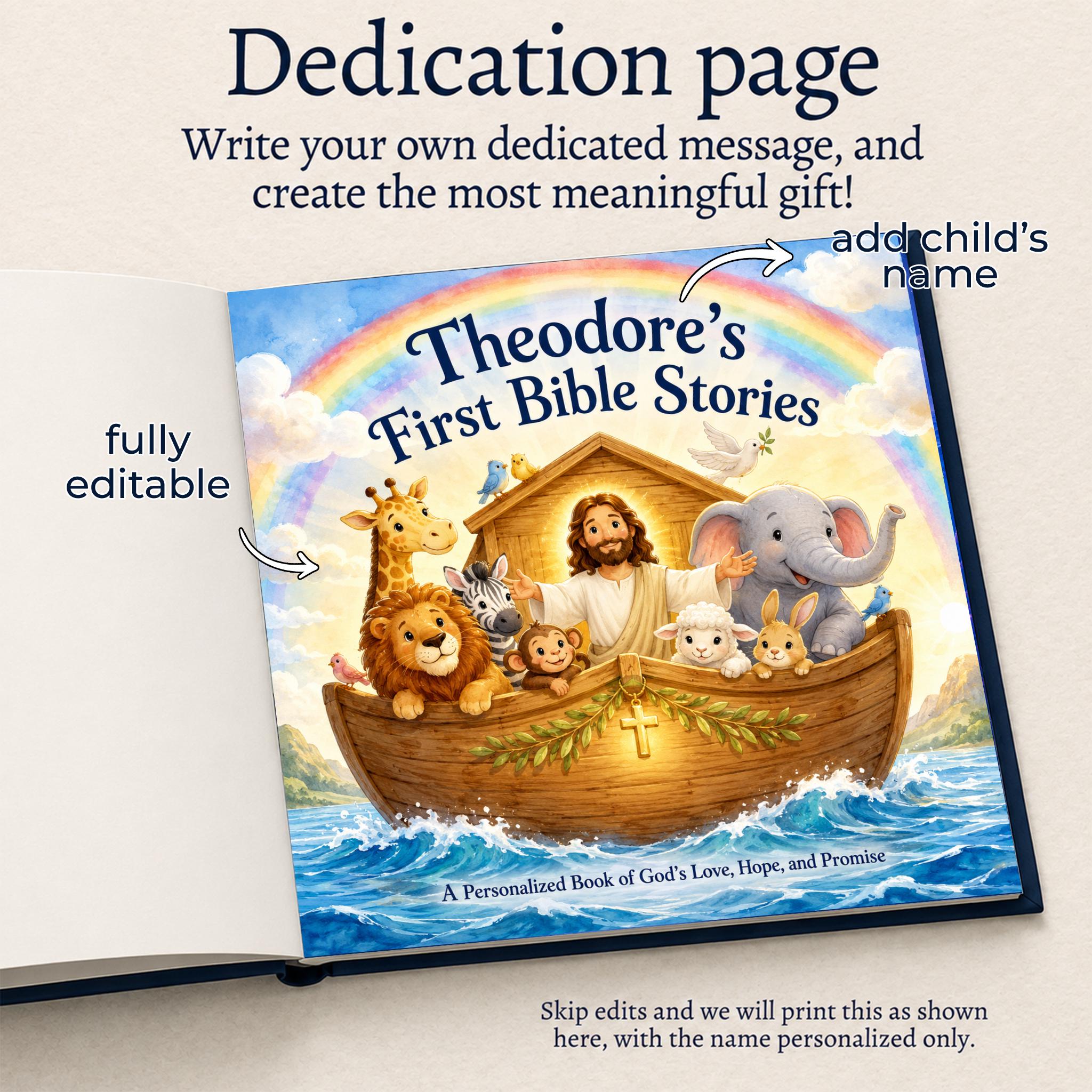 Personalized Baby Bible, Baptism Gift, Christening Gift, Baby Dedication Keepsake, Boho Bible Verse, Babies First Bible Stories