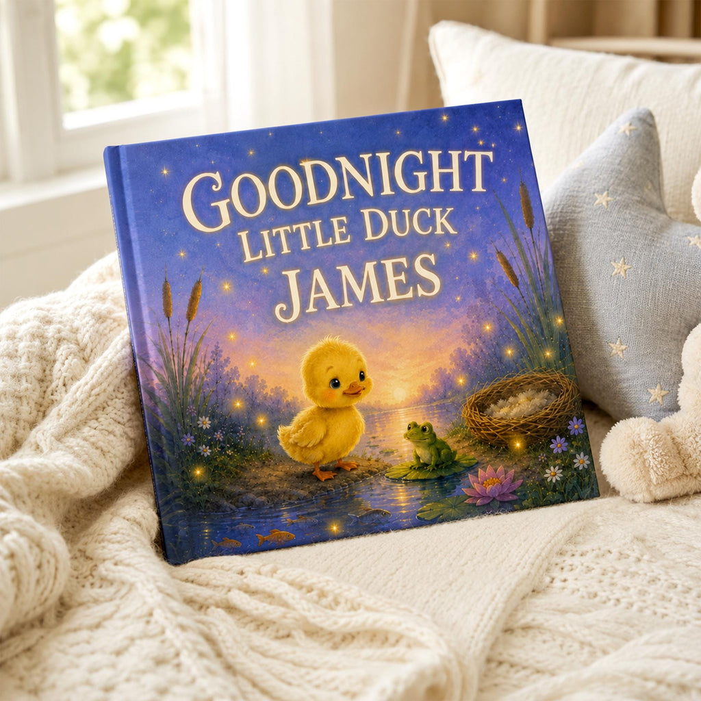 Personalized Duck Bedtime Story Book, Custom Name Baby Keepsake Gift