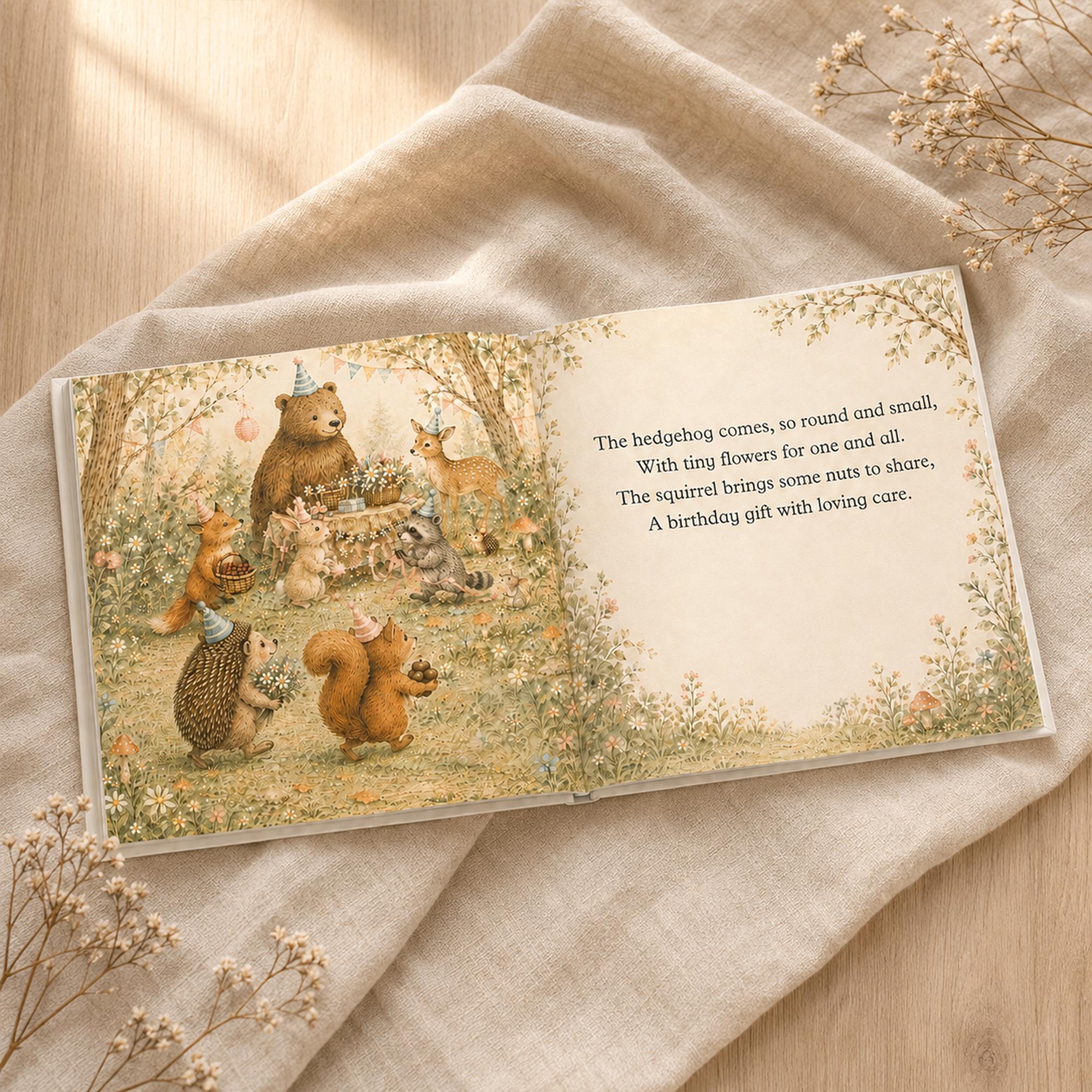 Personalized First Birthday Woodland Story Book