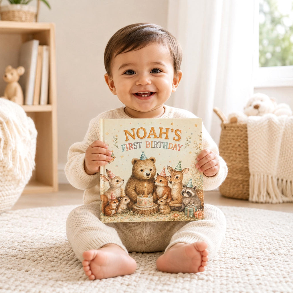 Personalized First Birthday Woodland Story Book