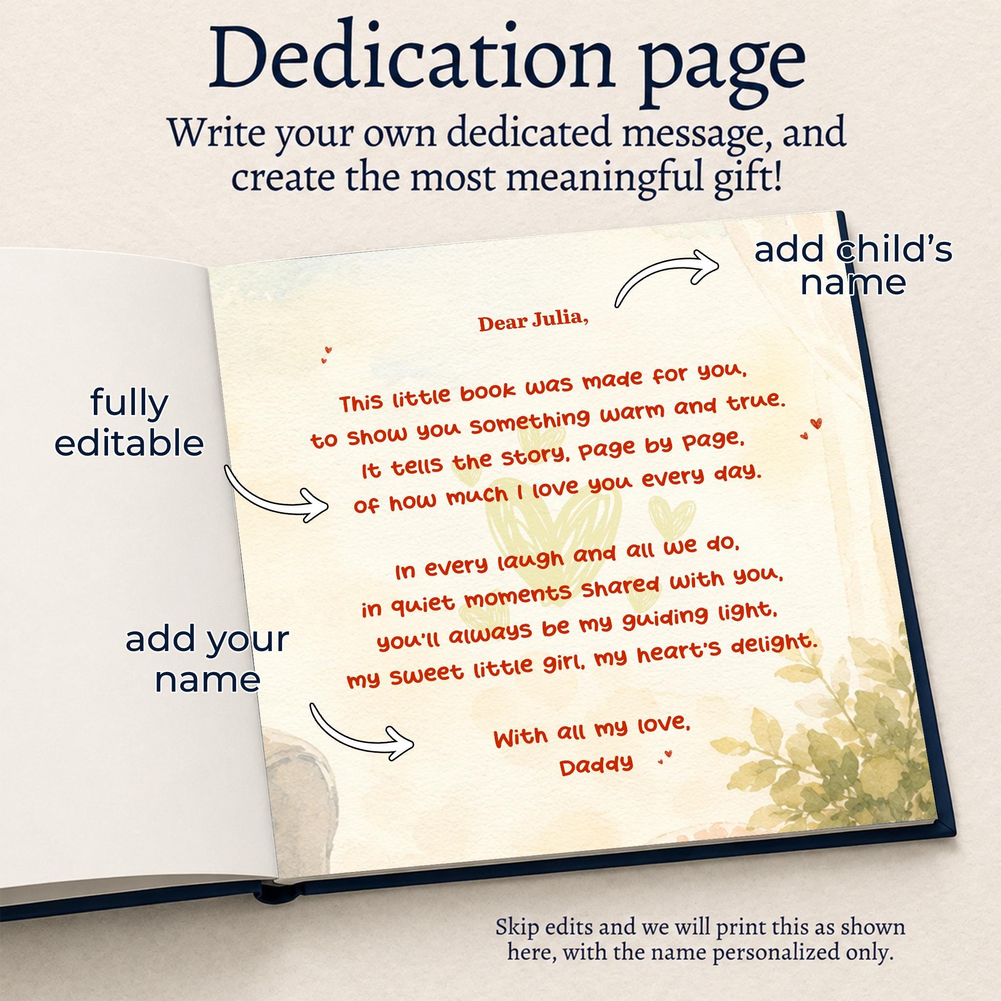 Personalized Daddy Story Book, Custom Name Hardcover Bedtime Book, Father and Child Keepsake Gift, Baby Shower Gift