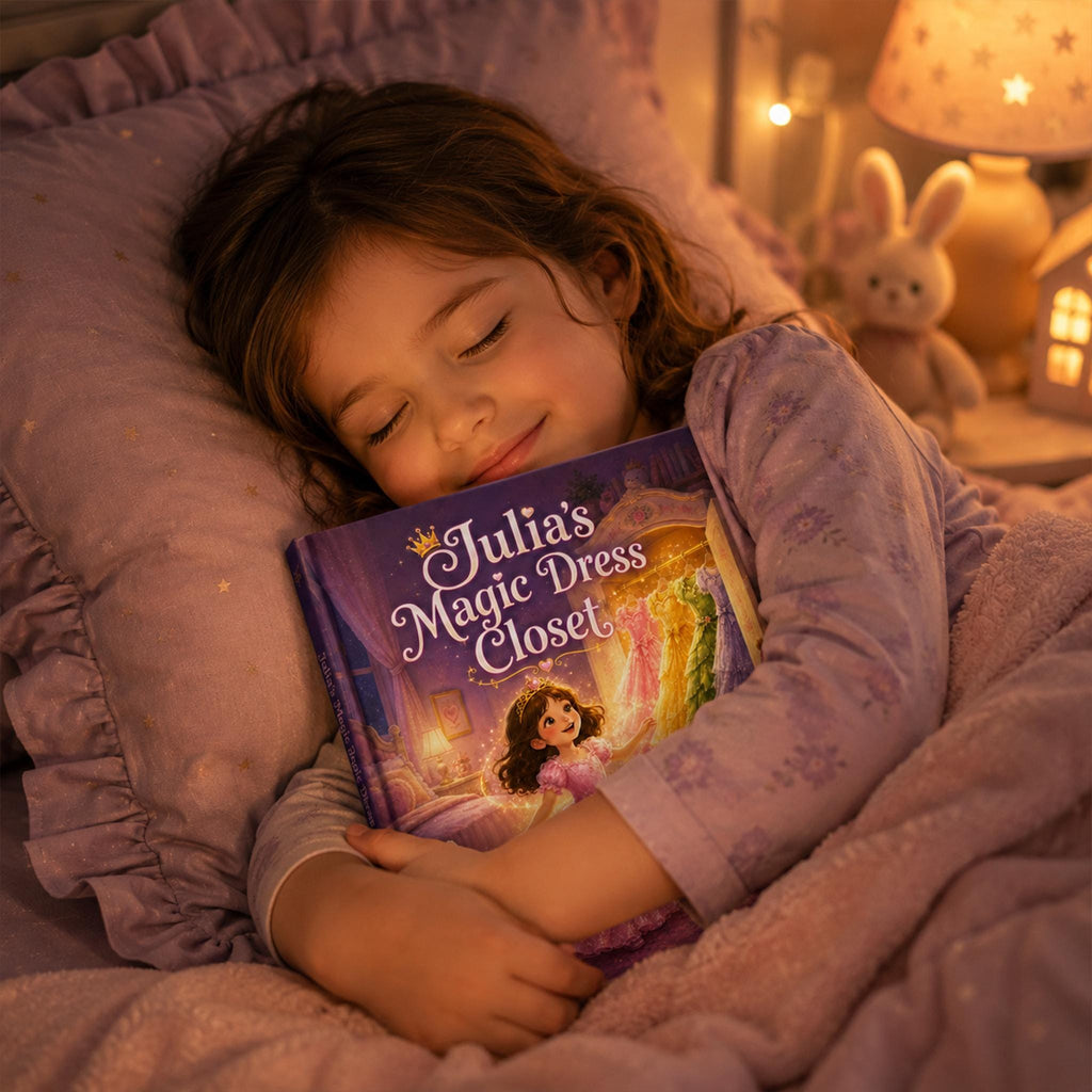 Personalized Photo Princess Story Book, Custom Name Magic Dress Closet Book, Hardcover Bedtime Book, Baby Girl Birthday Gift