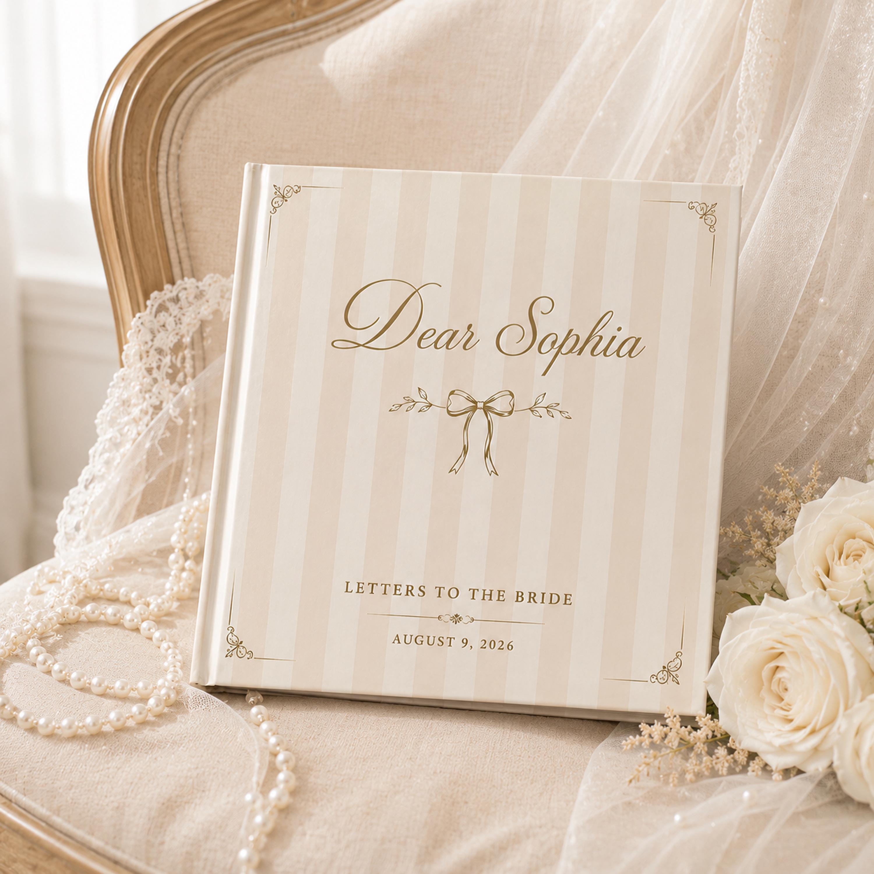 Personalized Bridal Shower Guest Book, Letters To The Bride Book, Wedding Scrapbook Album, Hen Do Book, Bride To Be Gift