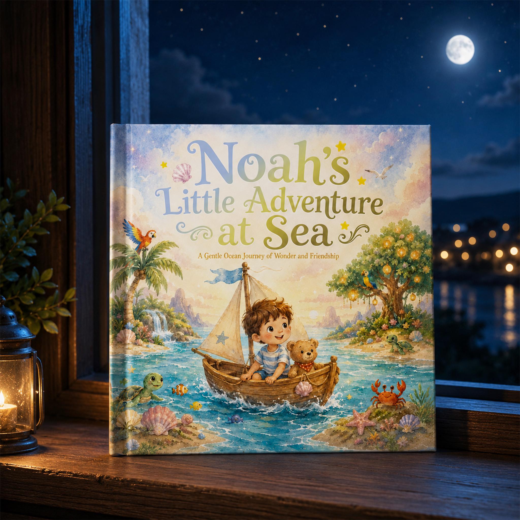 Personalised Kids Book - Little Adventure at Sea! Custom Story for Child, Birthday Gift, Watercolor Book, Christmas Gift