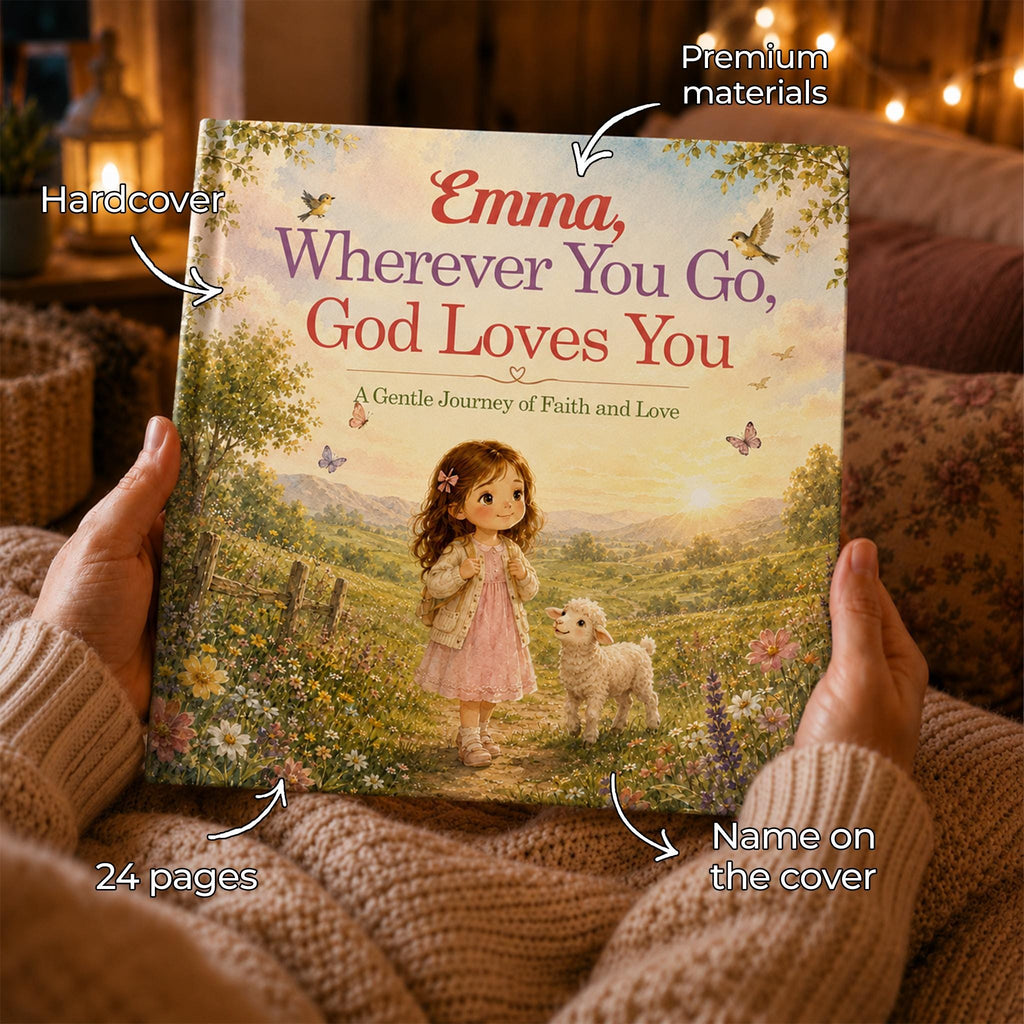 Personalized Christian Children’s Book, Custom Name Faith Story, God Loves You Gift, Dedication Page, Baby Baptism Gift