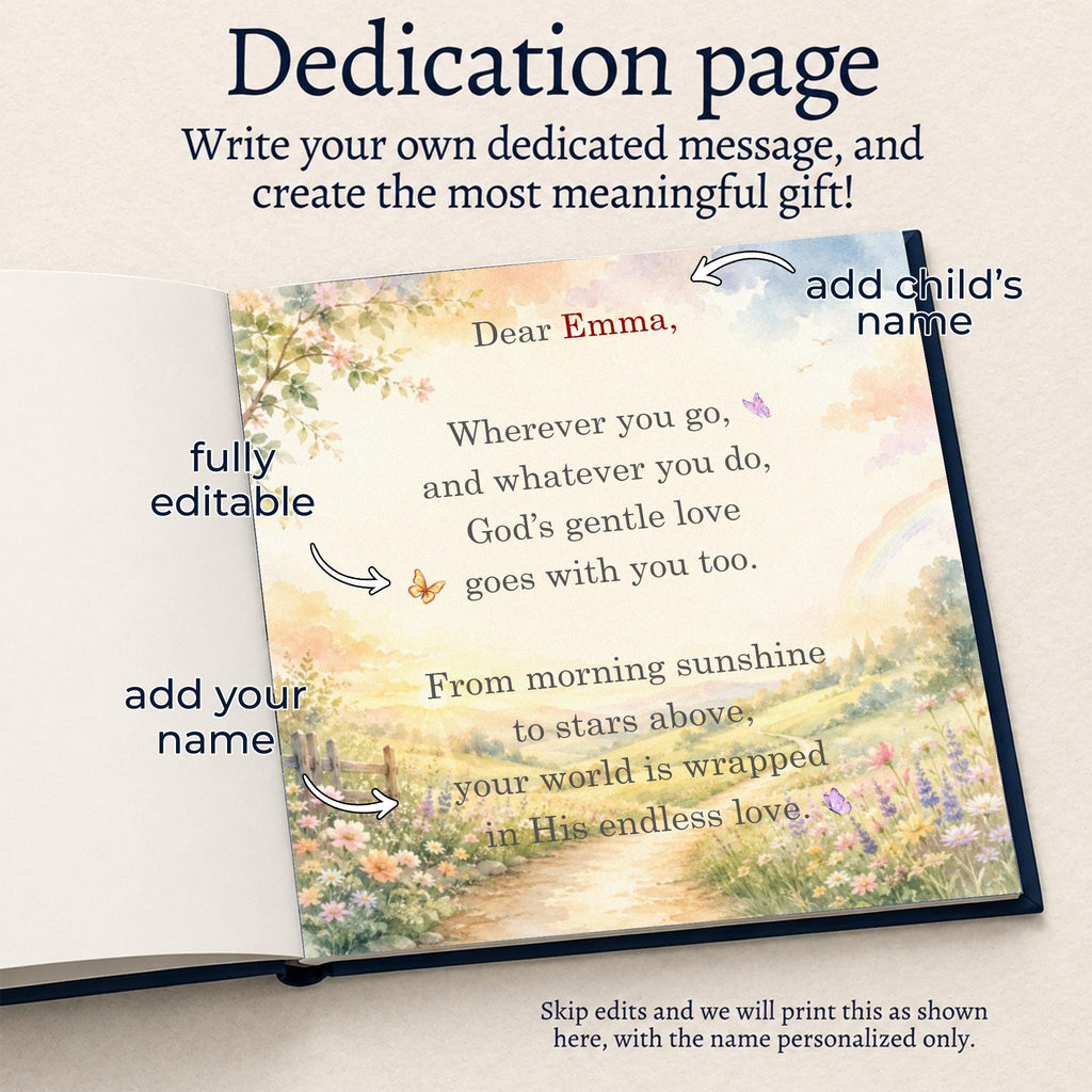 Personalized Christian Children’s Book, Custom Name Faith Story, God Loves You Gift, Dedication Page, Baby Baptism Gift