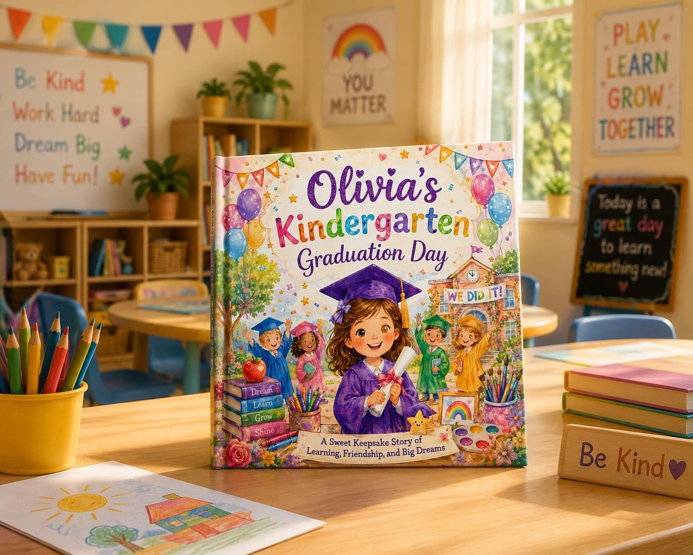 Personalized Kindergarten Graduation Book for Girls
