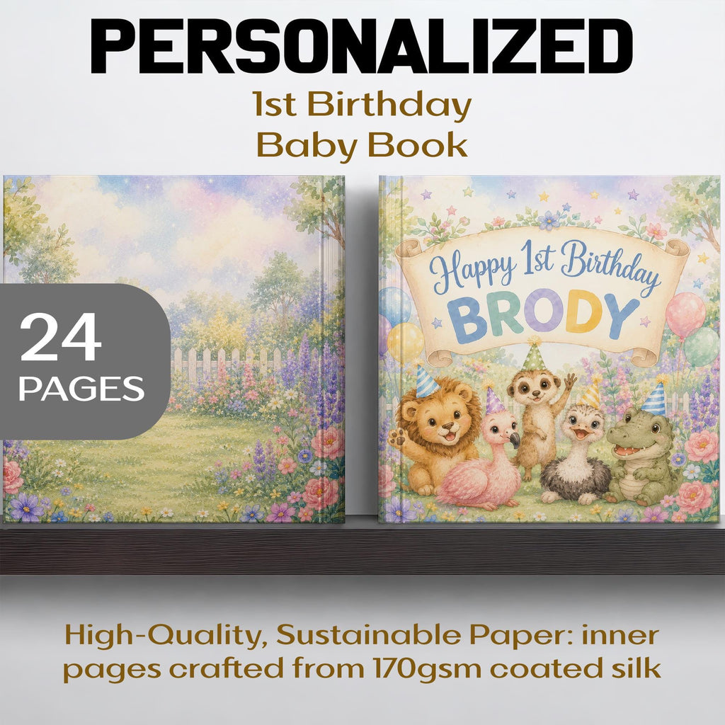 Personalized First Birthday Book for Baby Boys and Girls