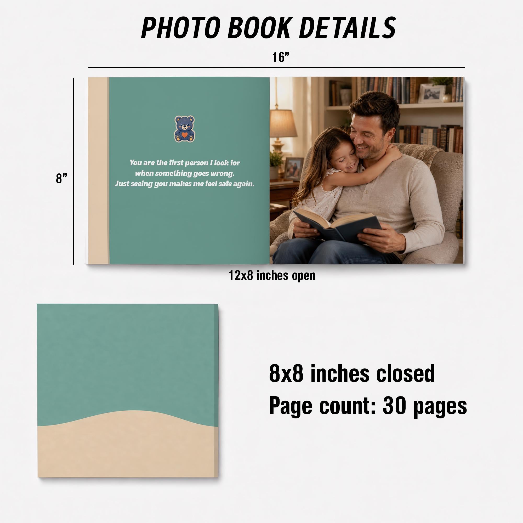 Personalized Toddler Photo Board Book for Dad, Custom Keepsake Gift From Daughter, Sentimental Father’s Day Present