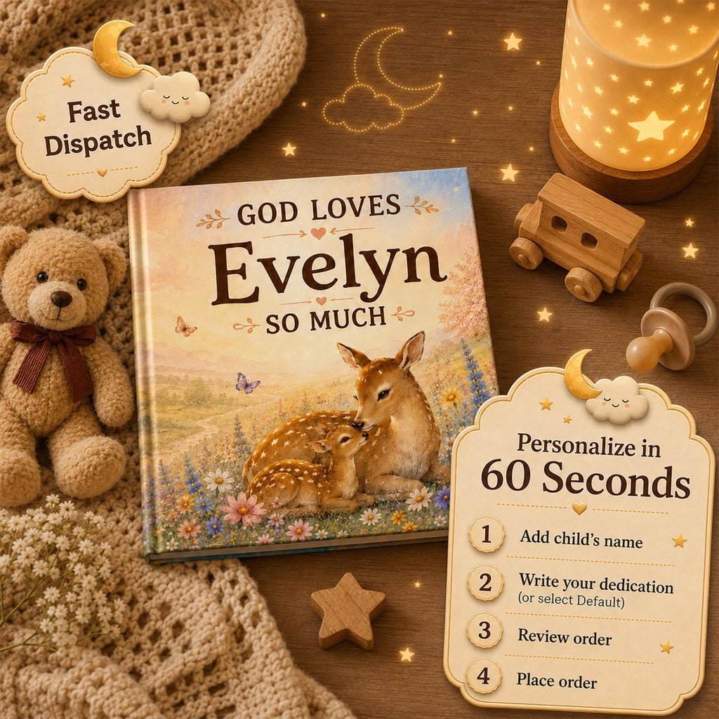 Personalized Bible Storybook for Children, Baptism Gift