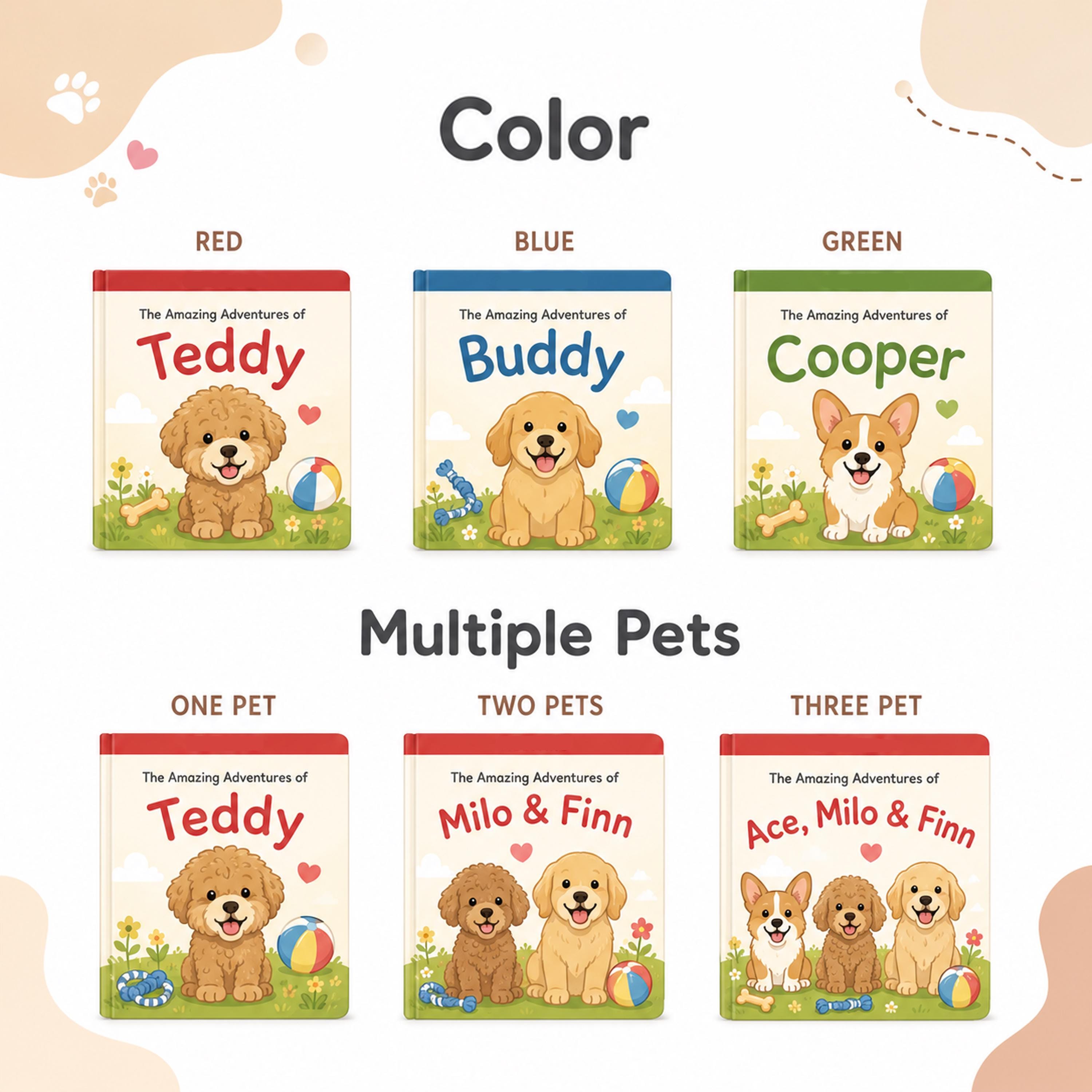 Personalized Kids Story Book with Pet Photo and Name, Custom Dog and Cat Picture Photo Book, Personalized Pet Gift for Kids