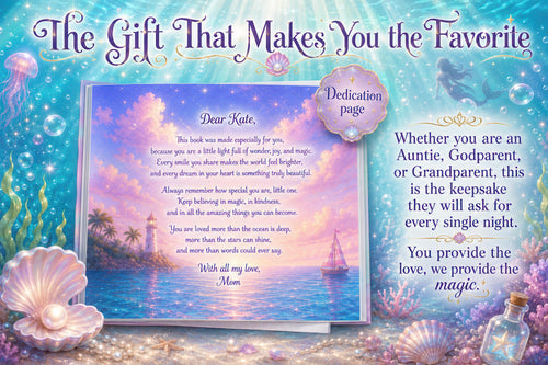 Custom Name Story Mermaid Book for Girls, Magical Ocean Adventure, Child Becomes a Mermaid, Unique Personalized Kids Gift