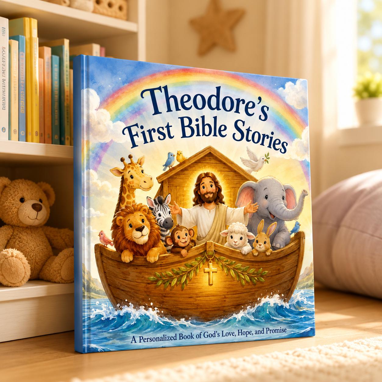Personalized Baby Bible, Baptism Gift, Christening Gift, Baby Dedication Keepsake, Boho Bible Verse, Babies First Bible Stories