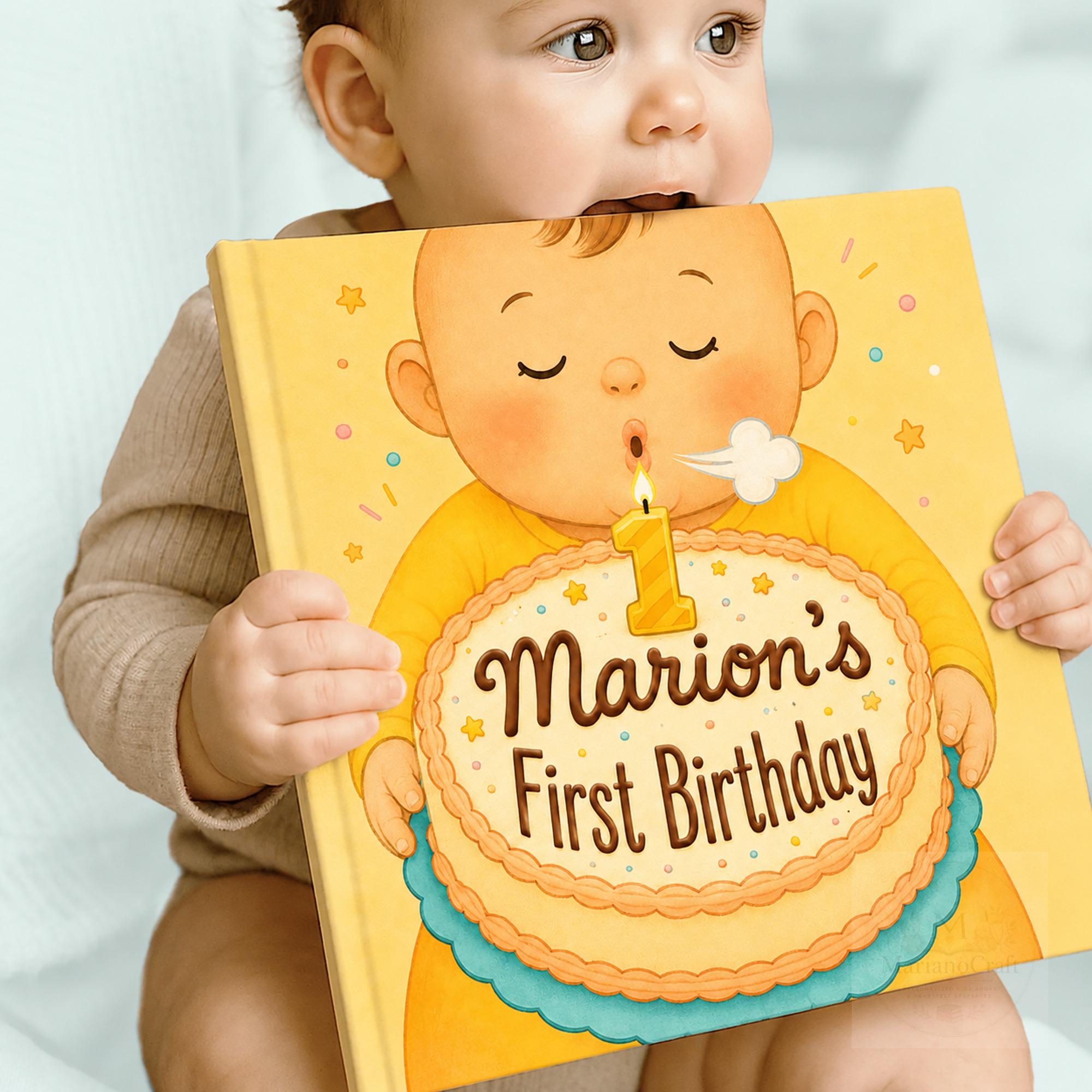 Personalized First Birthday Book for Baby Boy or Girl