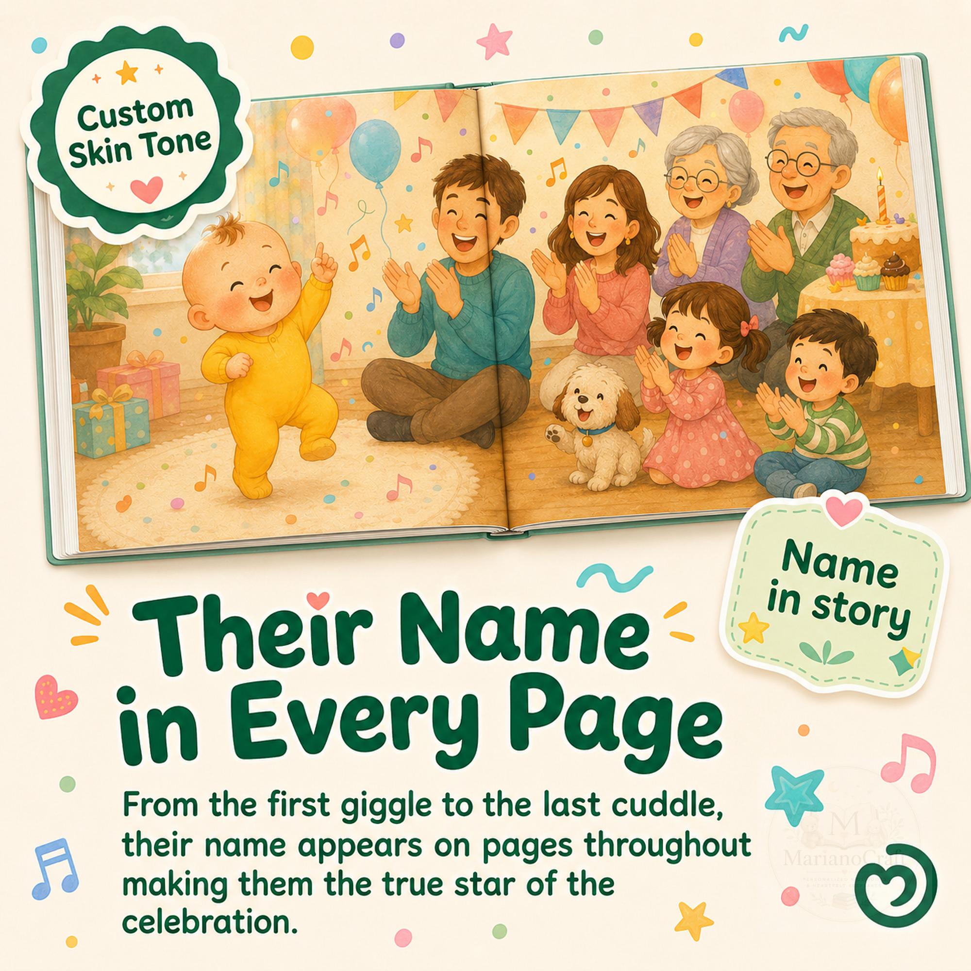 Personalized First Birthday Book for Baby Boy or Girl