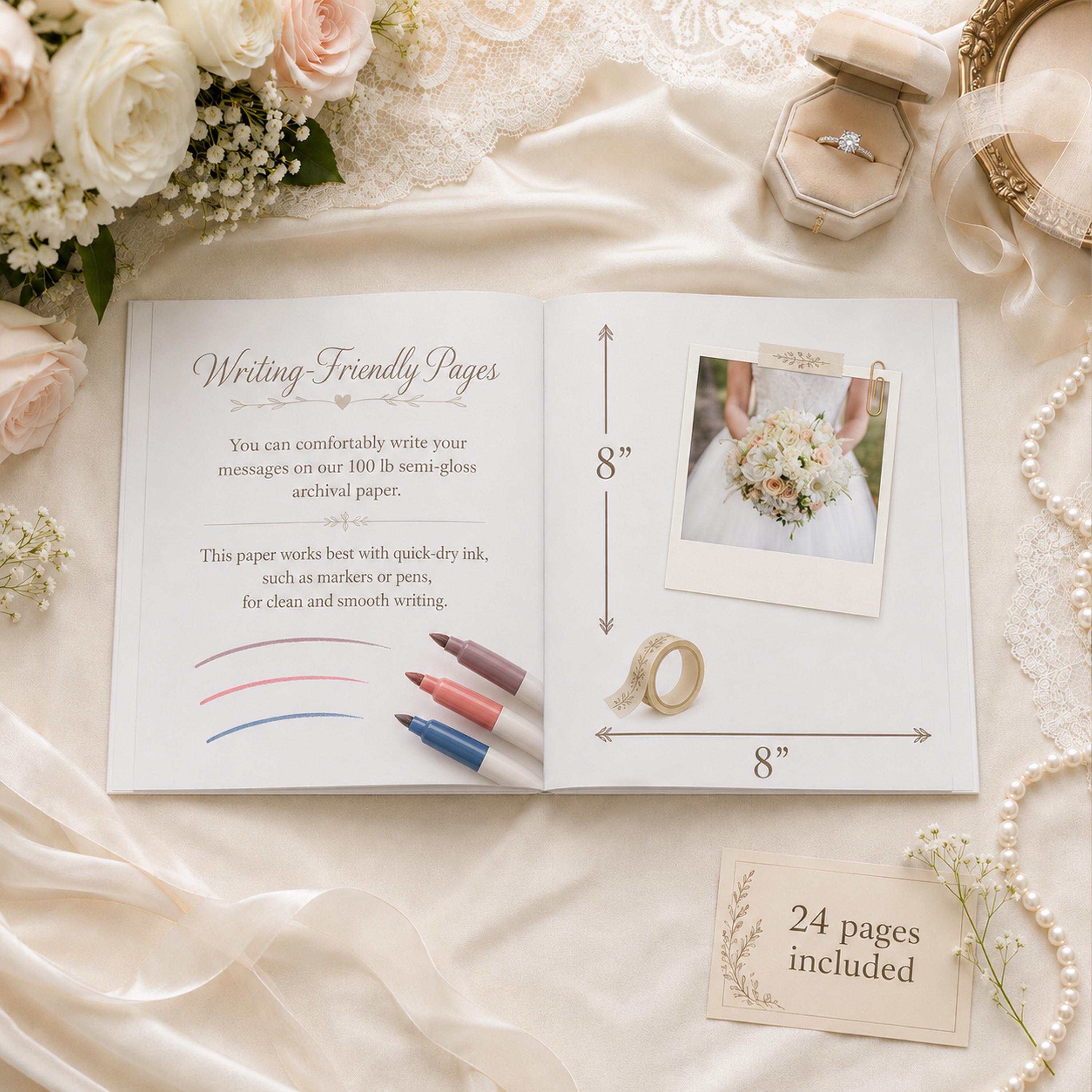 Personalized Bridal Shower Guest Book, Letters To The Bride Book, Wedding Scrapbook Album, Hen Do Book, Bride To Be Gift