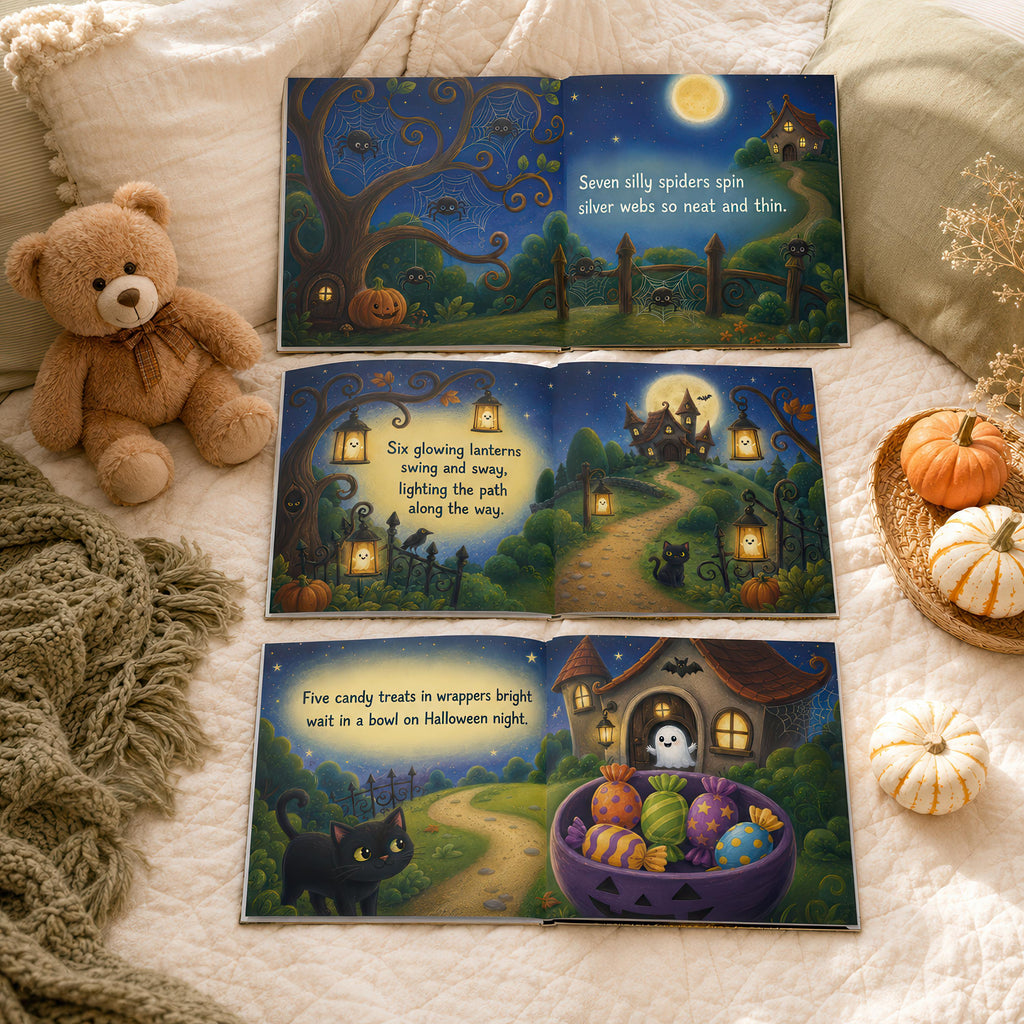 Personalized One, Two Boo Halloween Counting Book, Custom Name Spooky Story Book for Kids, Pumpkin Ghost Cat Toddler Gift