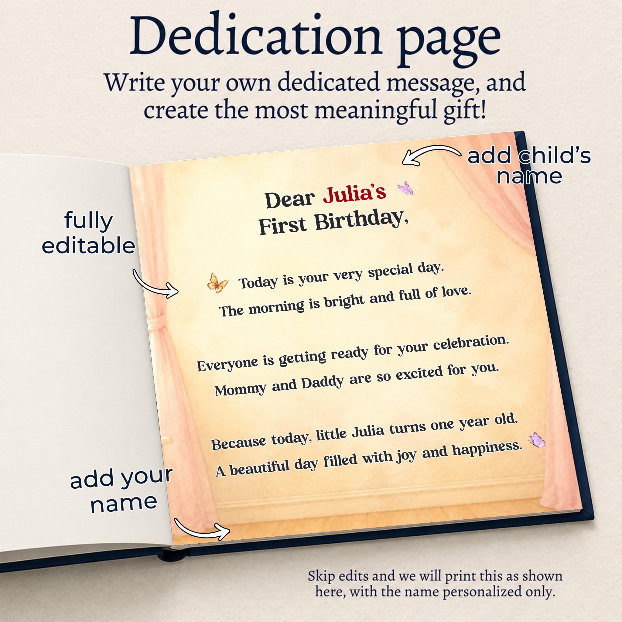 Personalized 1st Birthday Storybook, Custom Baby Book, 1 Year Old Milestone Gift for Girl Boy from Aunt Grandma