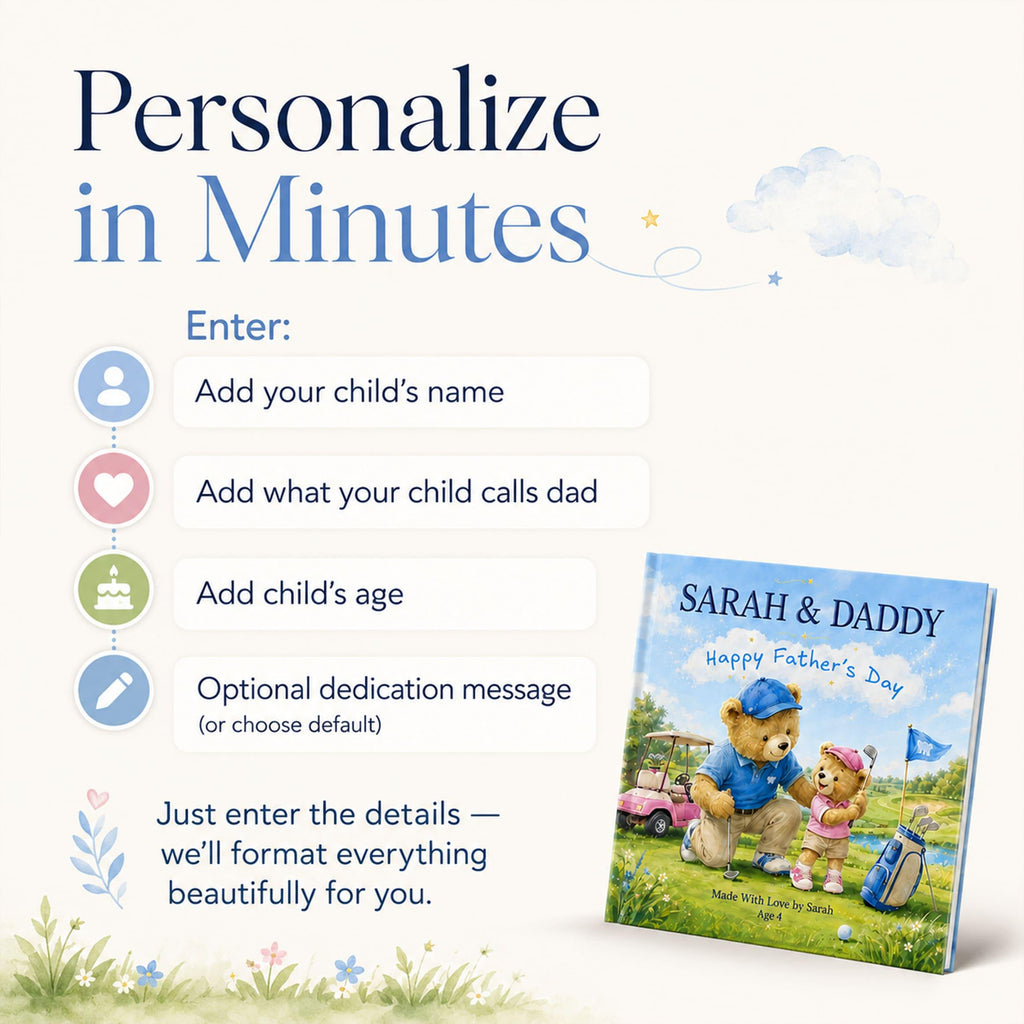Personalized Golf Dad Book From Kids