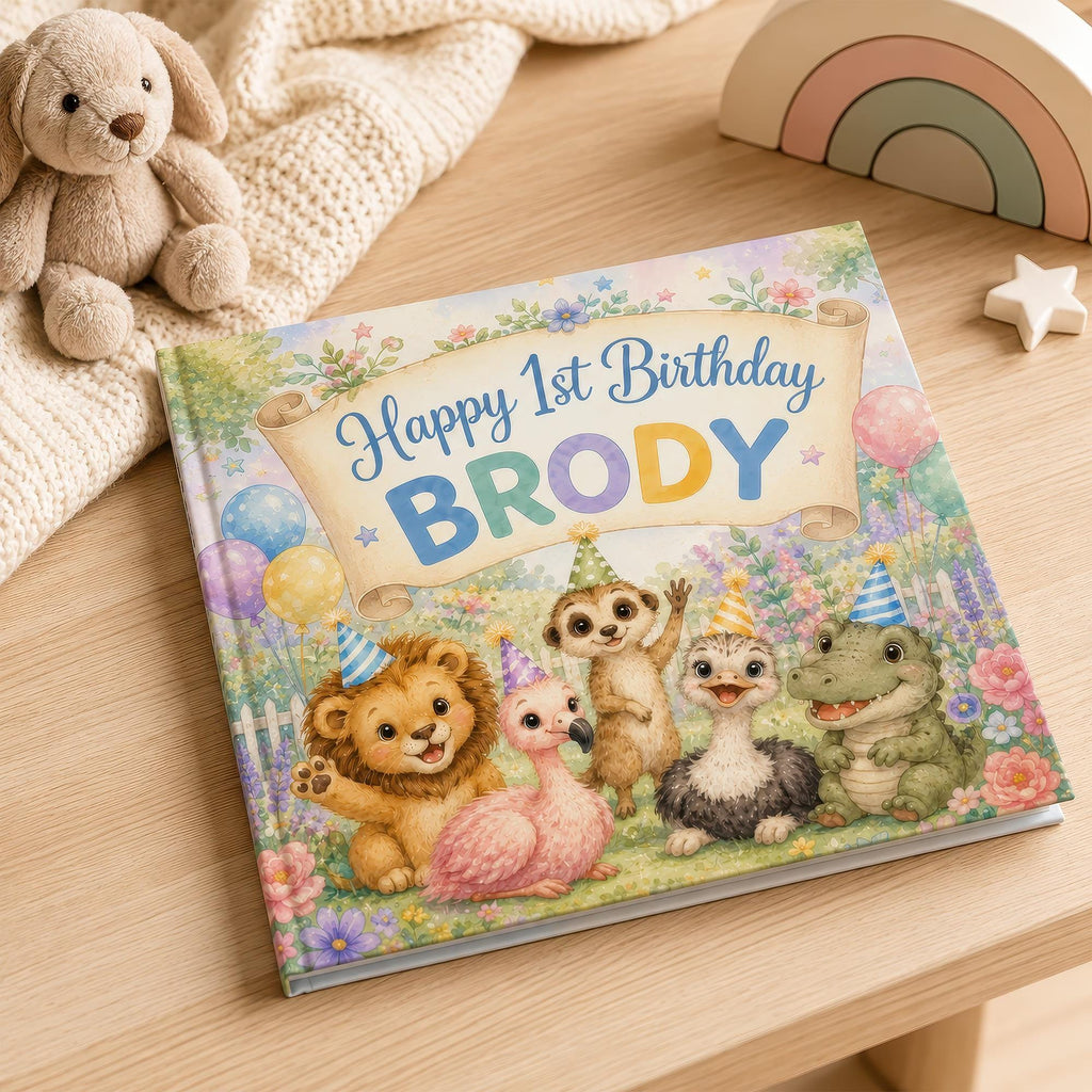 Personalized First Birthday Book for Baby Boys and Girls