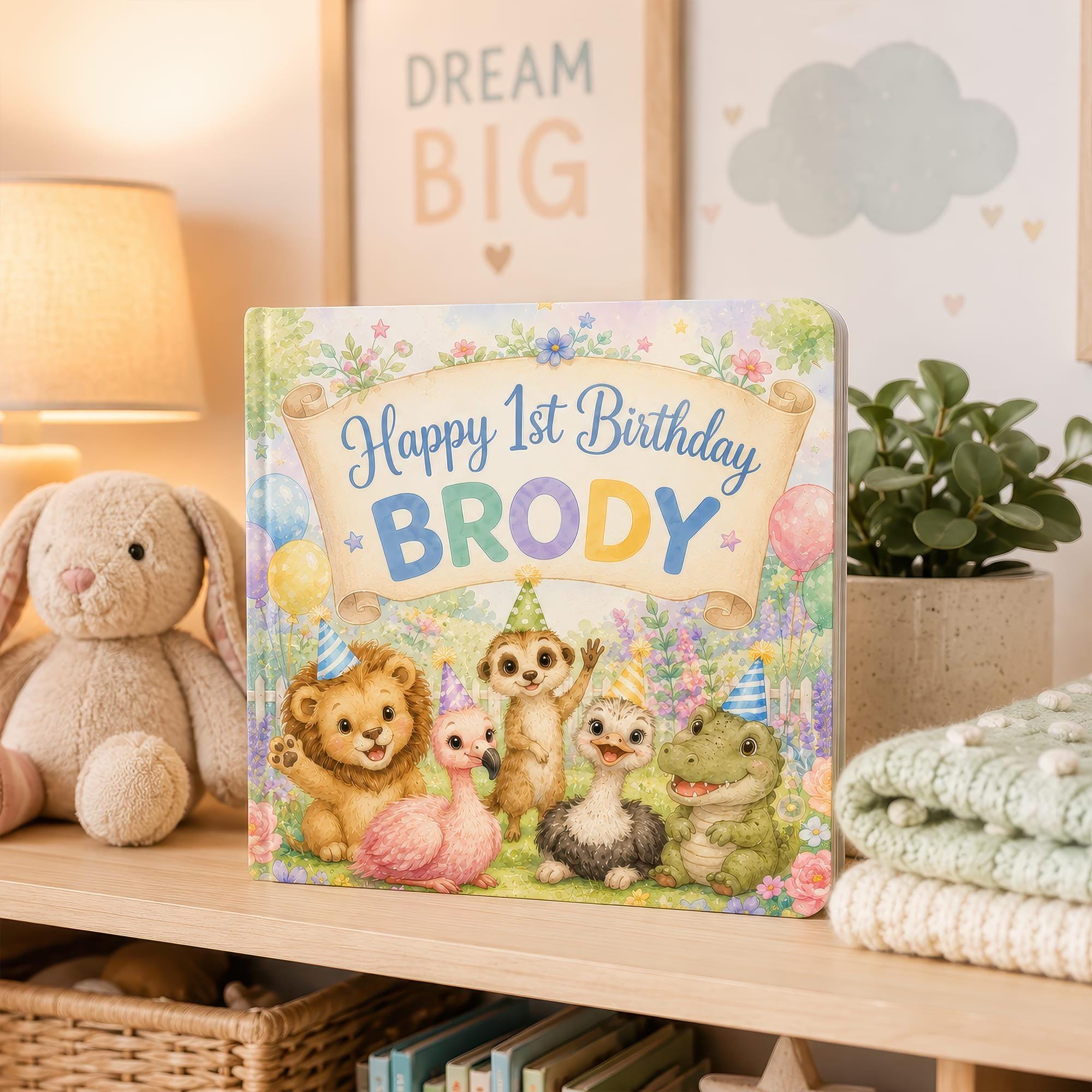 Personalized First Birthday Book for Baby Boys and Girls