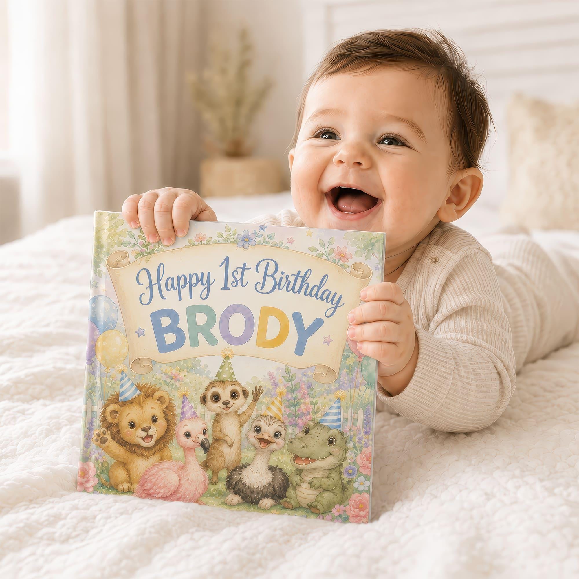 Personalized First Birthday Book for Baby Boys and Girls