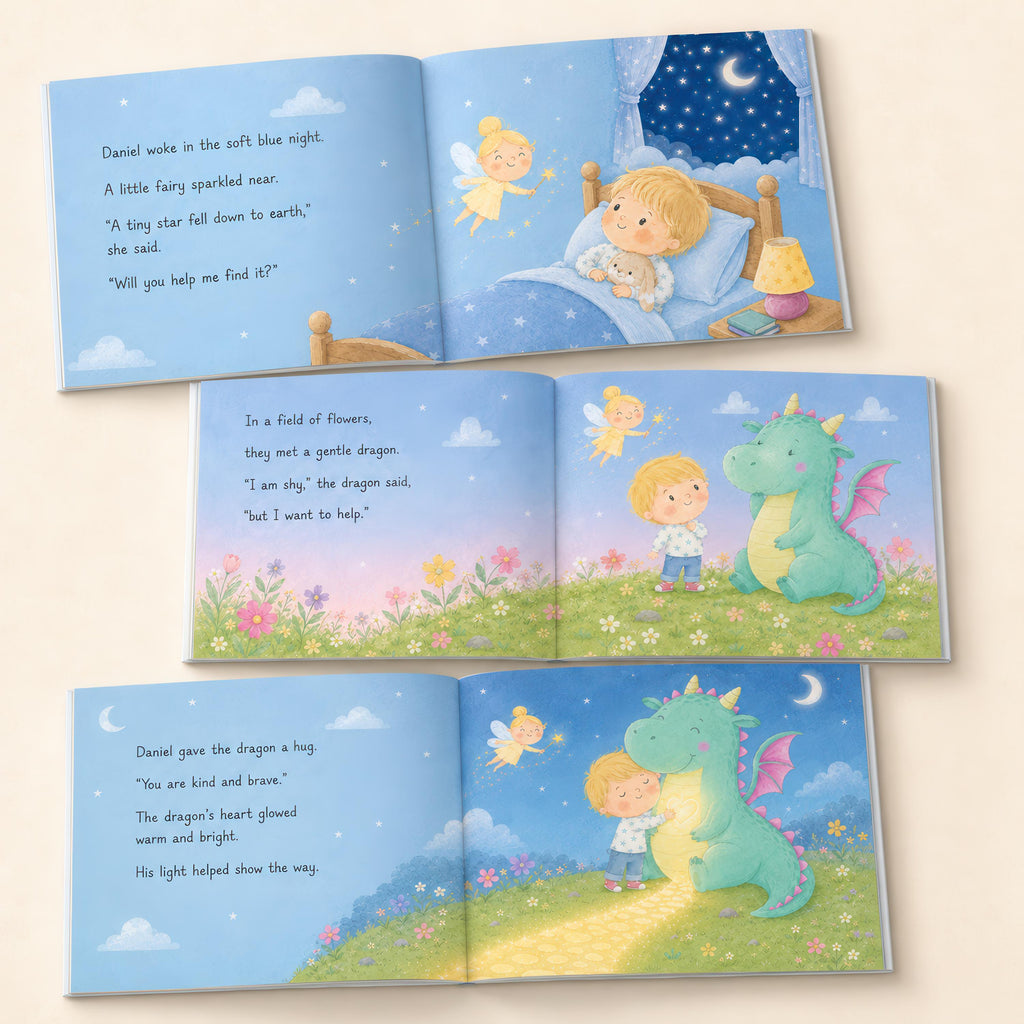 Personalized Bedtime Story Book, Custom Name Children’s Book, Dragon Unicorn Fairy Adventure, Baby Shower Birthday Gift