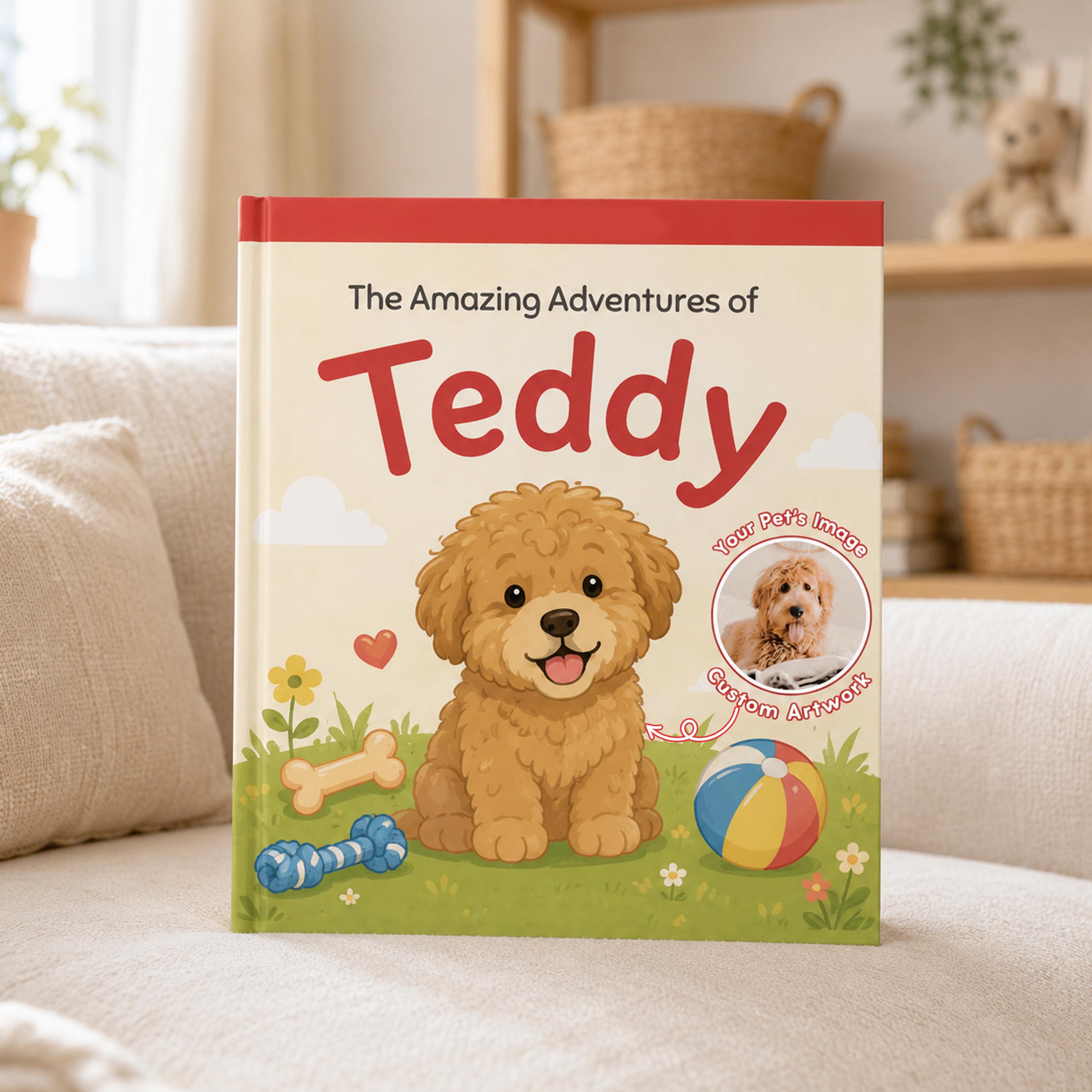 Personalized Kids Story Book with Pet Photo and Name, Custom Dog and Cat Picture Photo Book, Personalized Pet Gift for Kids