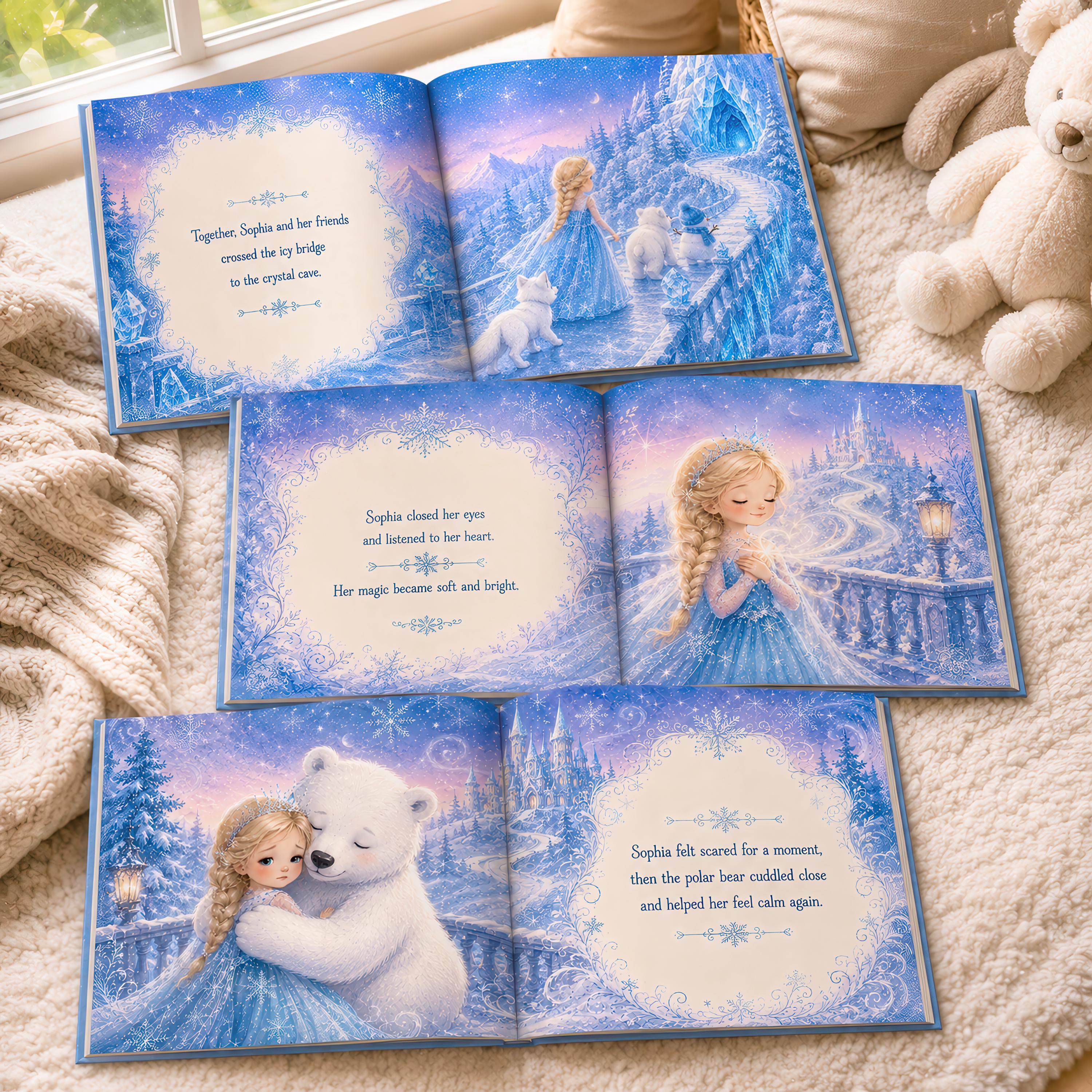 Personalized Ice Princess Storybook, Custom Name Winter Fairy Tale Book, Ice Kingdom Birthday Gift for Girls, Snow Magic Adventure Book