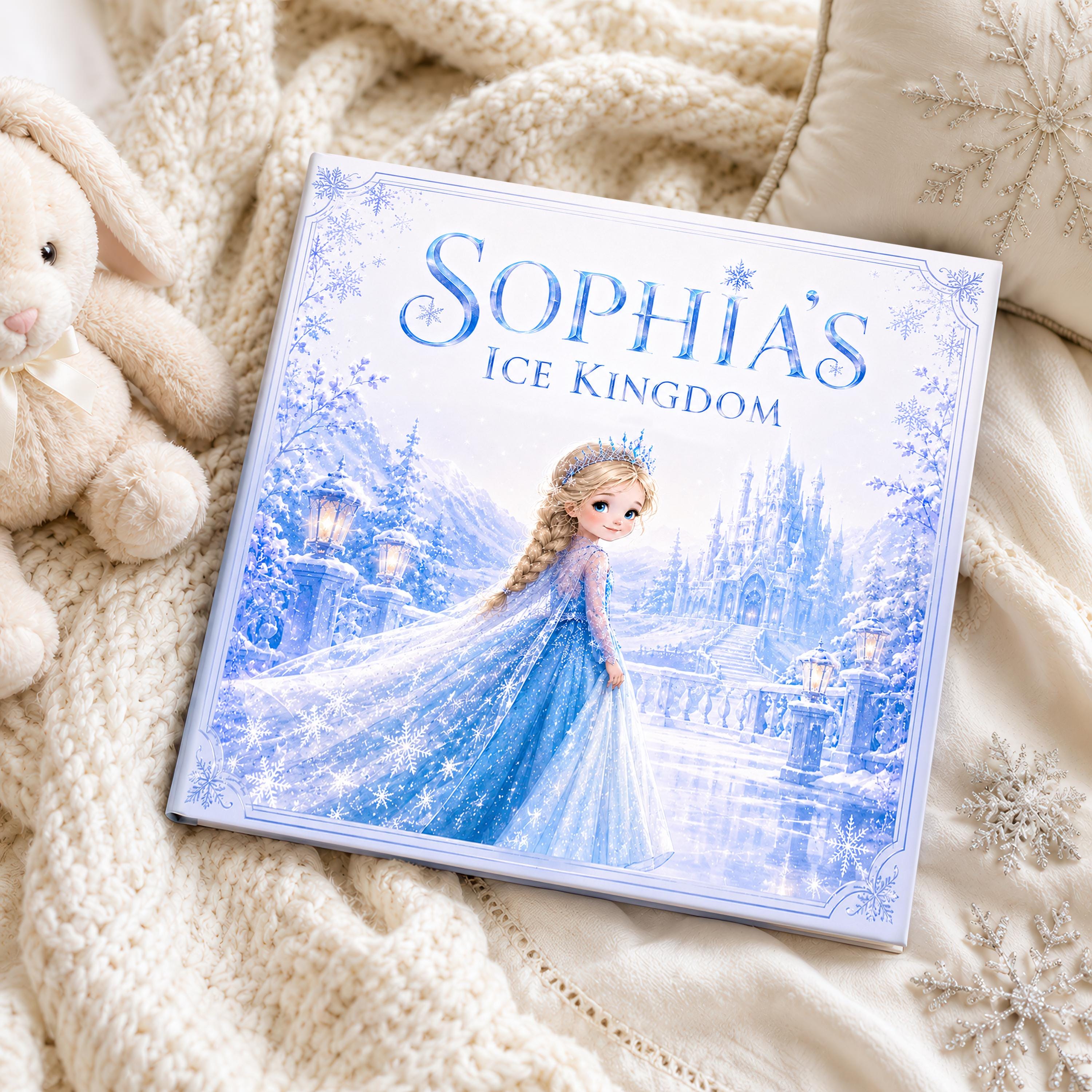 Personalized Ice Princess Storybook, Custom Name Winter Fairy Tale Book, Ice Kingdom Birthday Gift for Girls, Snow Magic Adventure Book