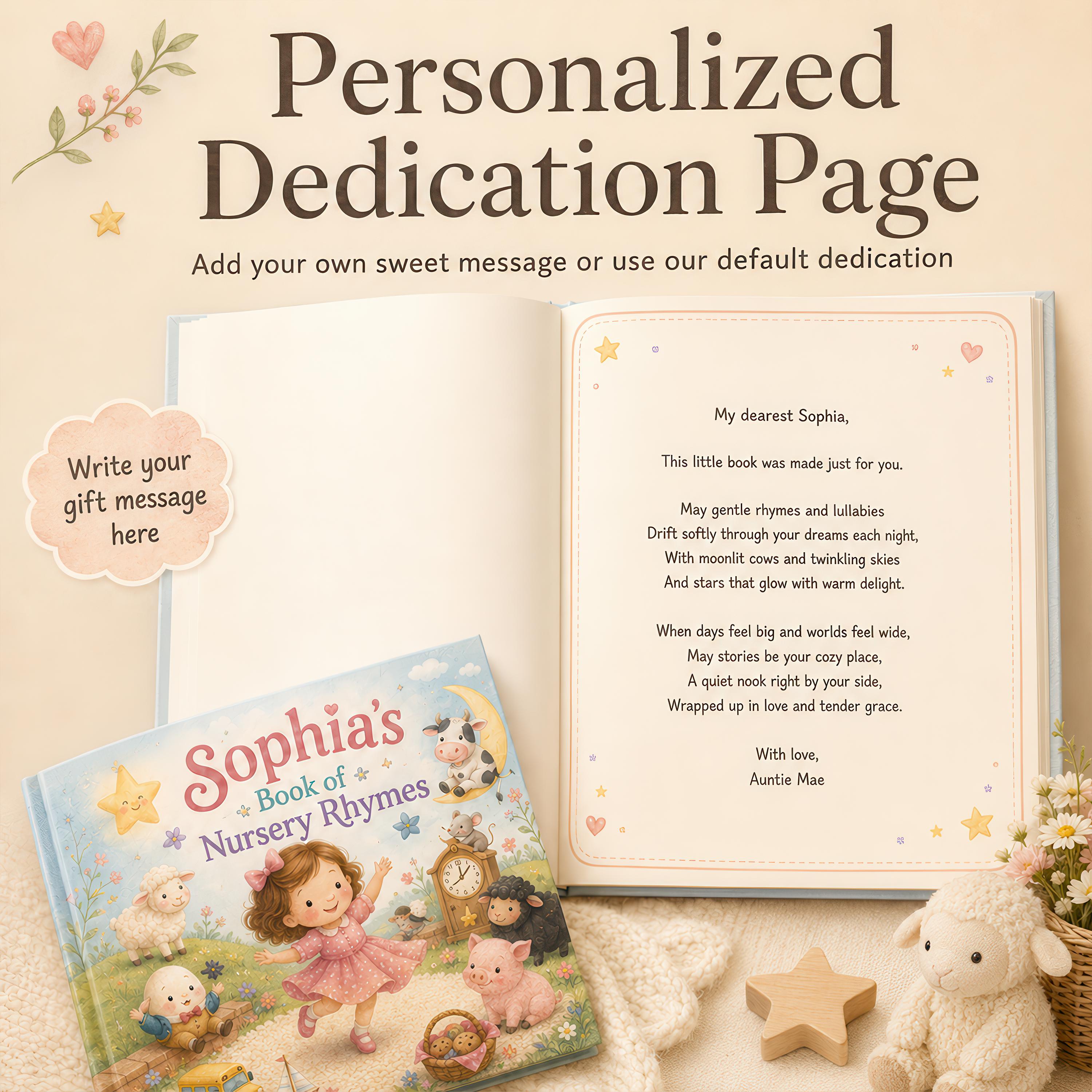 Custom Nursery Rhymes Book, Personalized Baby Keepsake, Baby Name Storybook, Baby Shower Gift for Boy or Girl, Nephew First Birthday Gift
