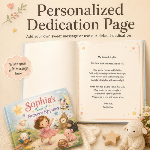 Custom Nursery Rhymes Book, Personalized Baby Keepsake, Baby Name Storybook, Baby Shower Gift for Boy or Girl, Nephew First Birthday Gift
