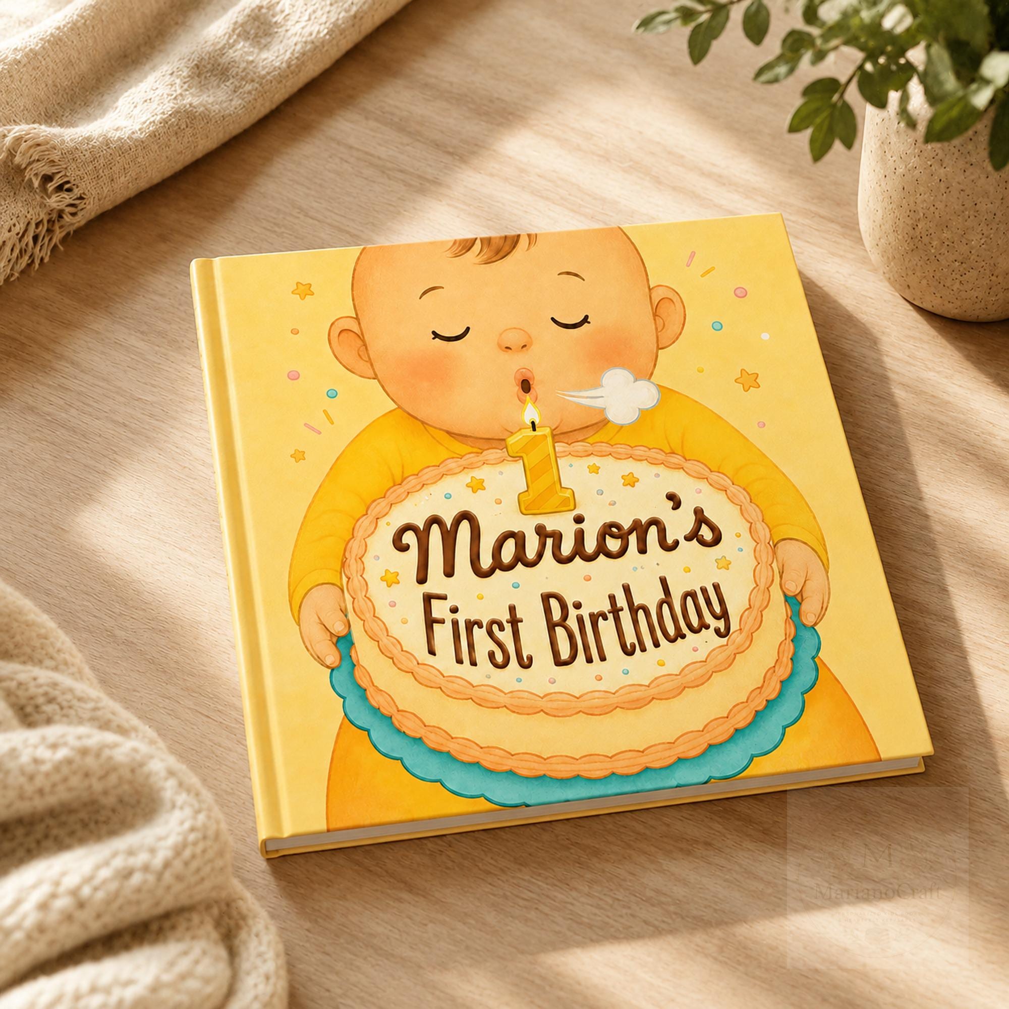 Personalized First Birthday Book for Baby Boy or Girl