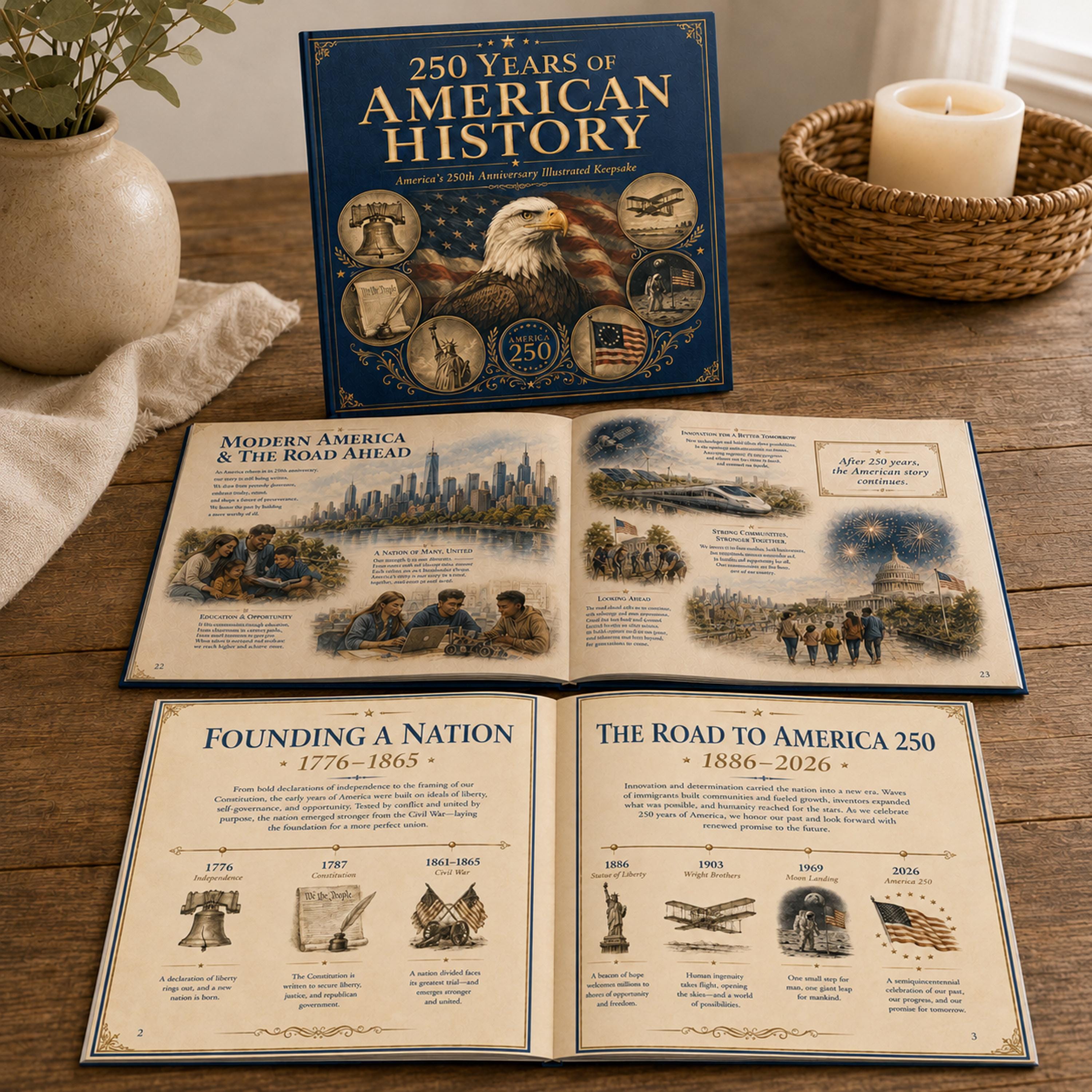 Personalized America 250th Birthday Book, Custom Baby Name Storybook, 1776 2026 Keepsake Gift, Patriotic Baby Gift