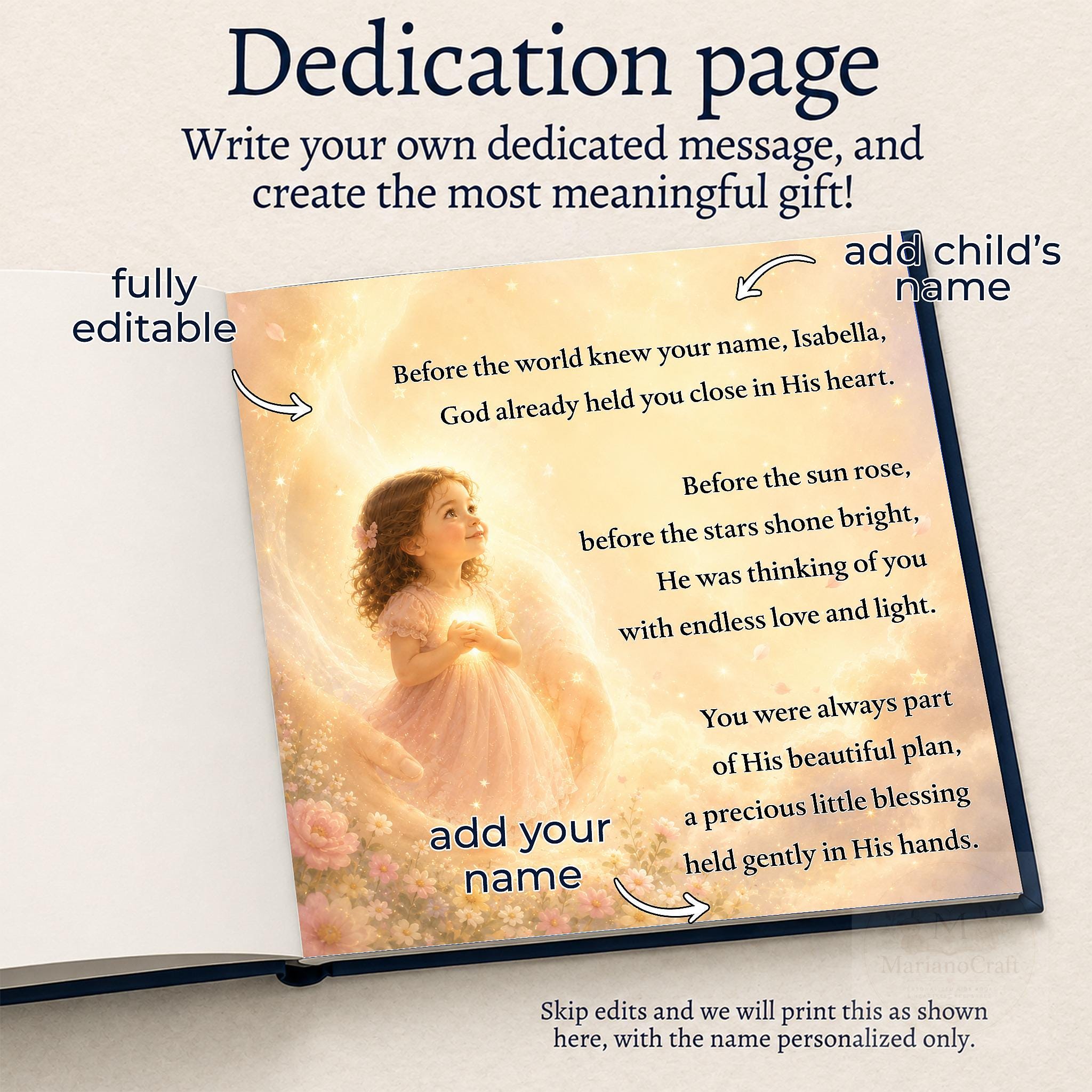 Personalized Christian Baby Book for Girls